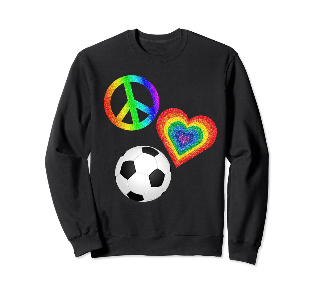 Soccer Rainbow Peace Sign Rainbow Sweatshirt - Custom Art Print Unisex - T-Shirt, Sweatshirt, Hoodie