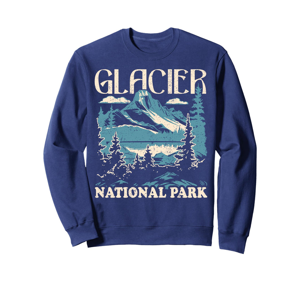 Glacier National Park Distressed Sweatshirt - Casual Everyday Wear Unisex - T-Shirt, Sweatshirt, Hoodie