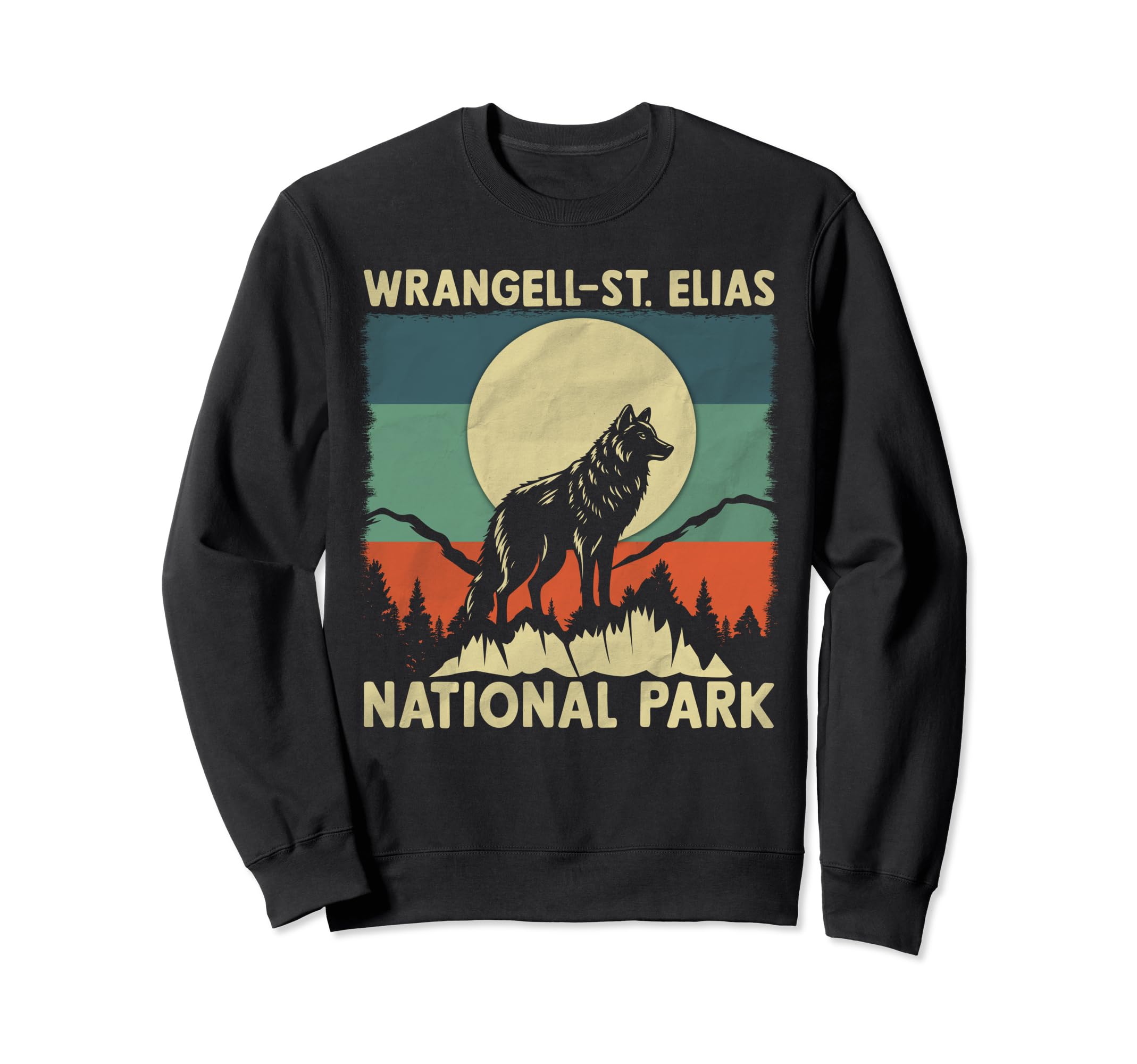 Wolf Wrangell St Elias National Park Sweatshirt - Unique Graphic Unisex - T-Shirt, Sweatshirt, Hoodie