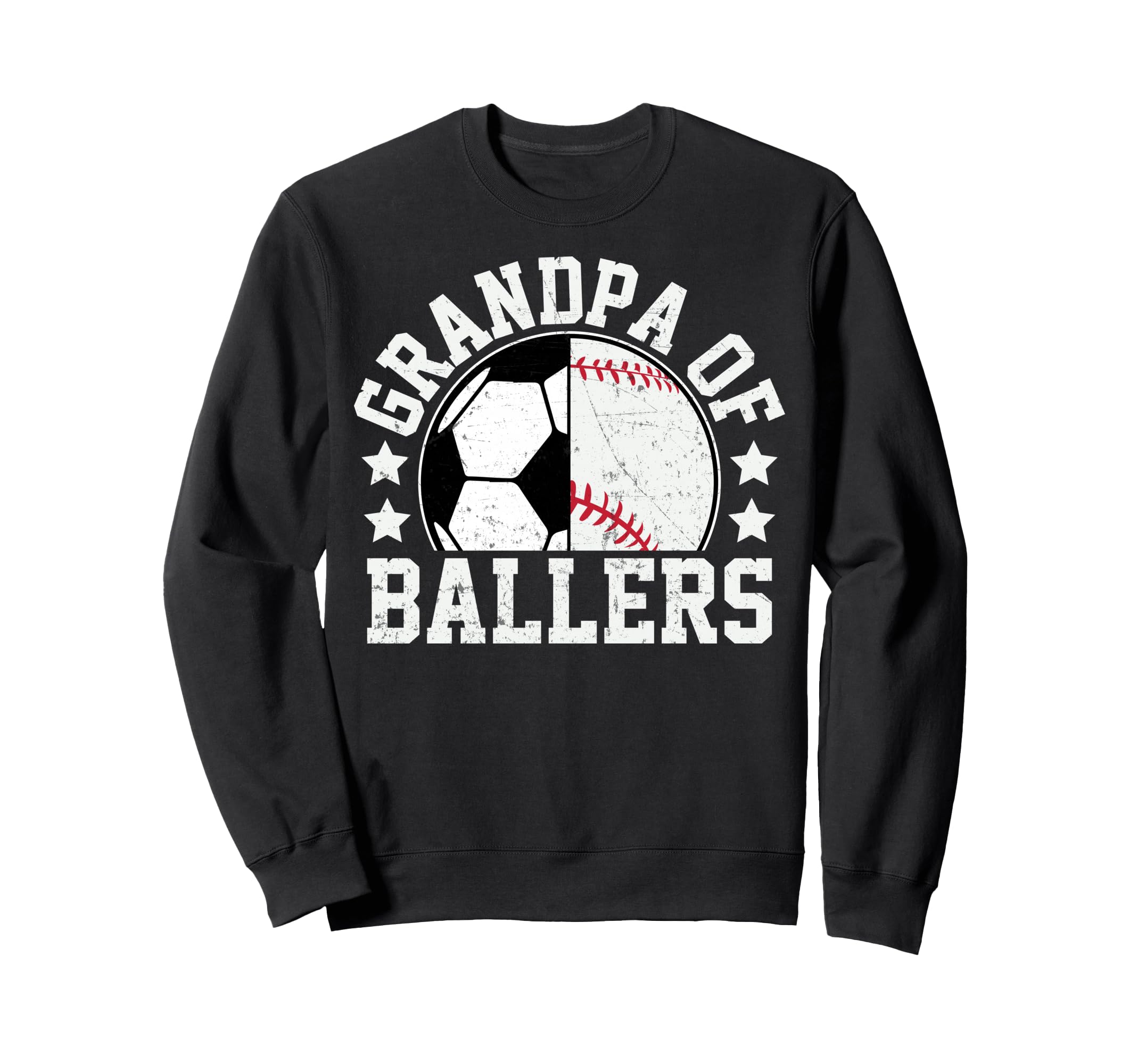 Grandpa Ballers Soccer Baseball Grandpa Sweatshirt - Graphic Print Unisex - T-Shirt, Sweatshirt, Hoodie