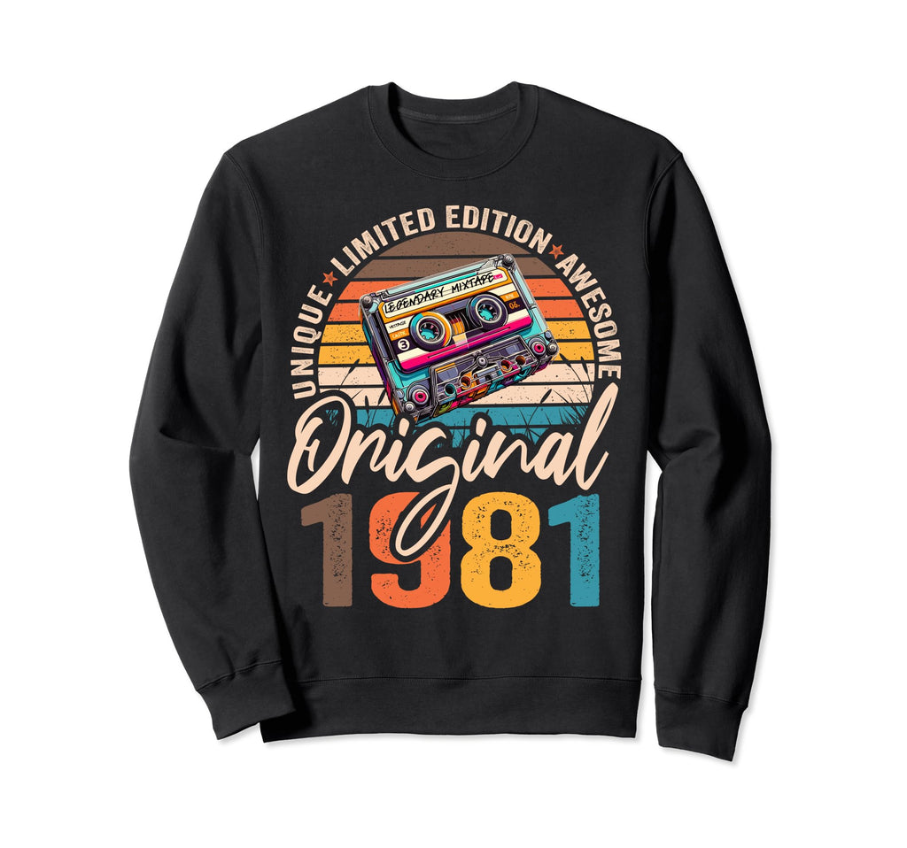 1981 43Rd Birthday Cassette Tape Sweatshirt - Streetwear Style Men Women - T-Shirt, Sweatshirt, Hoodie