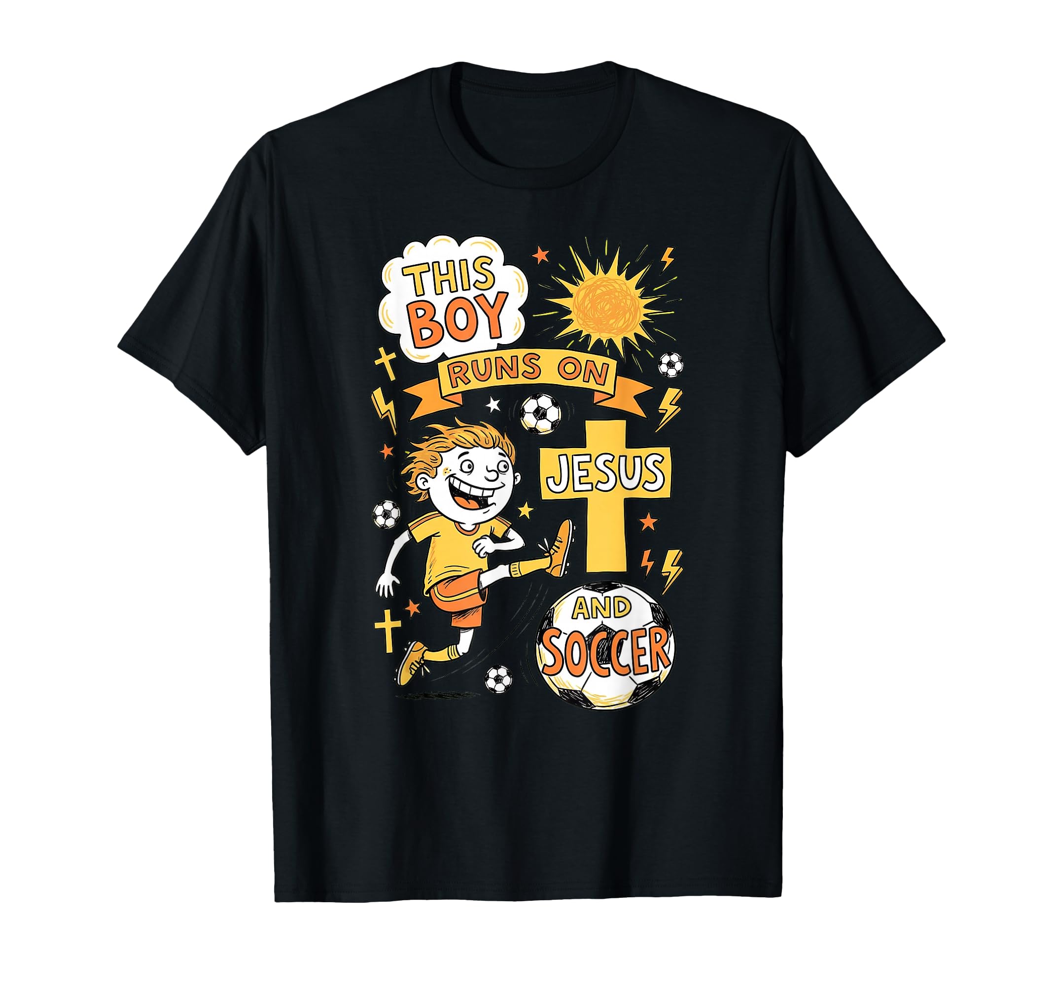This Runs Jesus And Soccer Christian T-Shirt - Graphic Print Men Women - T-Shirt, Sweatshirt, Hoodie