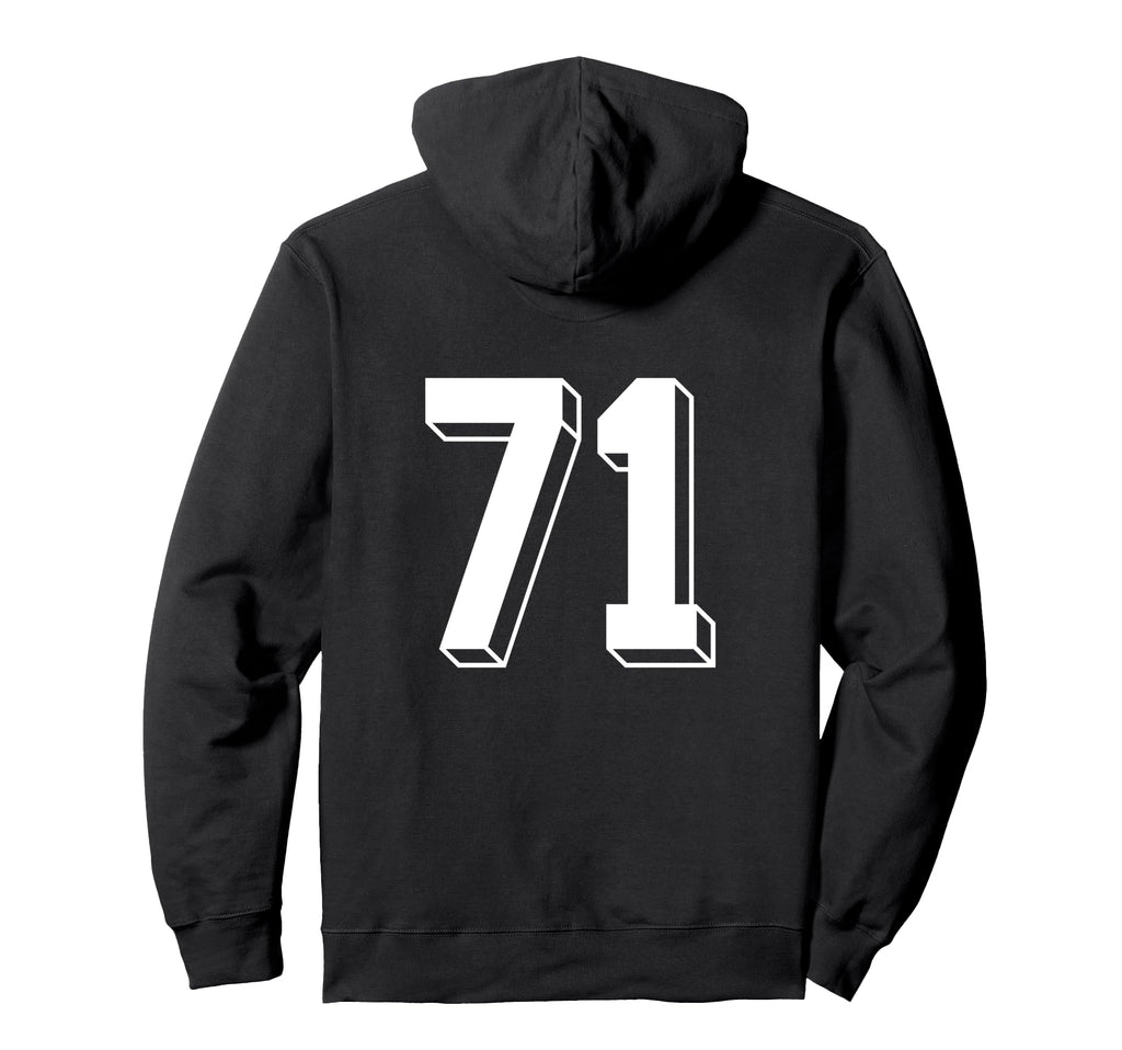 Number 71 Backside 80S 90S Team Jersey Hoodie - Unique Graphic Men Women - T-Shirt, Sweatshirt, Hoodie