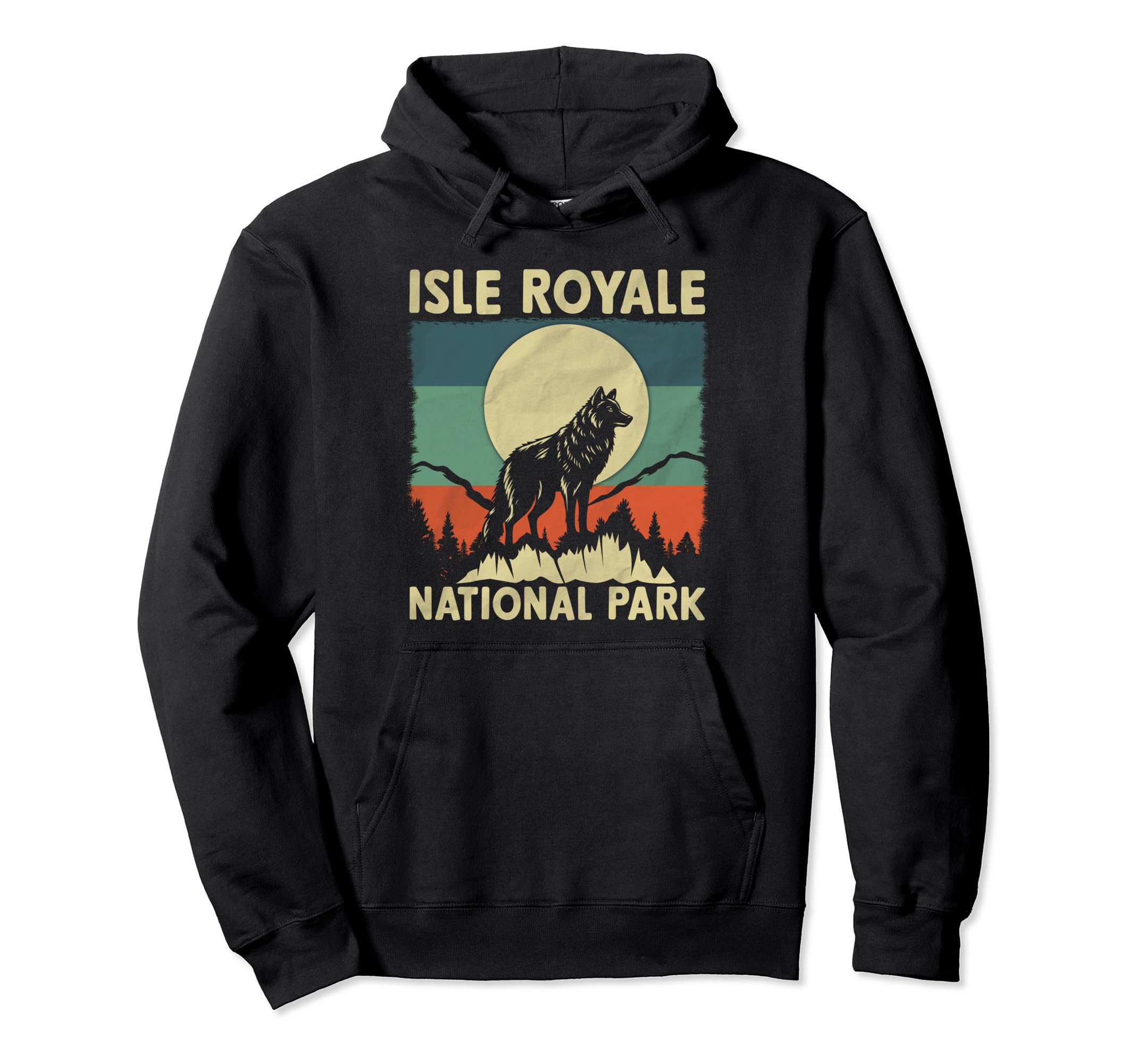 Wolf Isle Royale National Park Hoodie - Graphic Print Unisex - T-Shirt, Sweatshirt, Hoodie