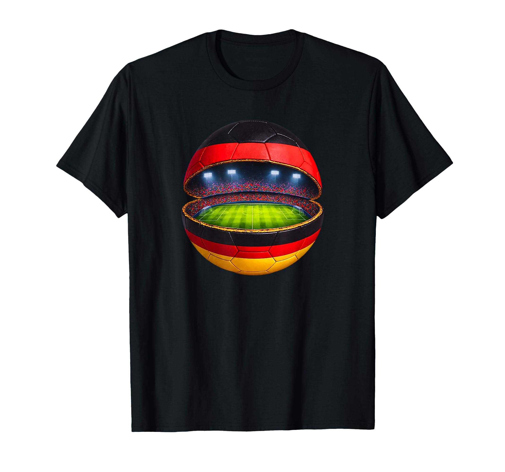 German Flag Soccer Stadium Inside Ball T-Shirt - Novelty Apparel Unisex - T-Shirt, Sweatshirt, Hoodie