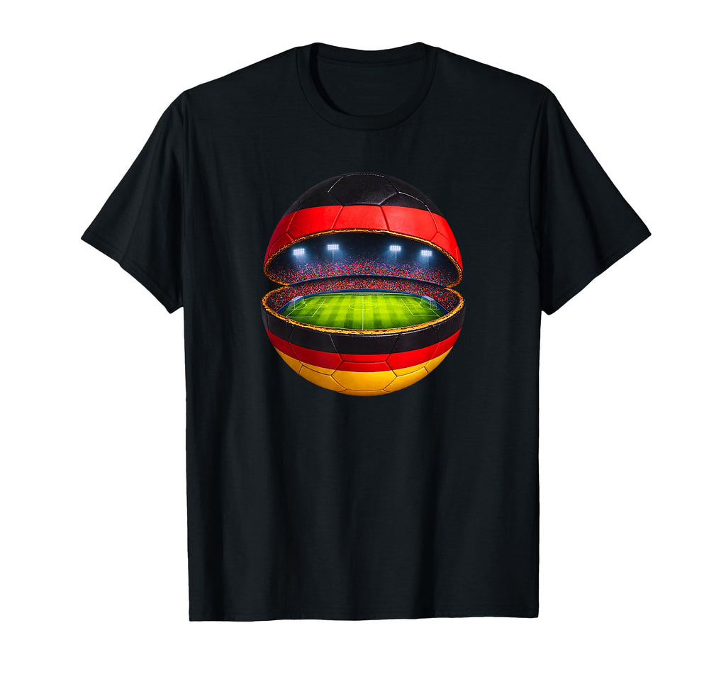 German Flag Soccer Stadium Inside Ball T-Shirt - Unique Graphic Unisex - T-Shirt, Sweatshirt, Hoodie