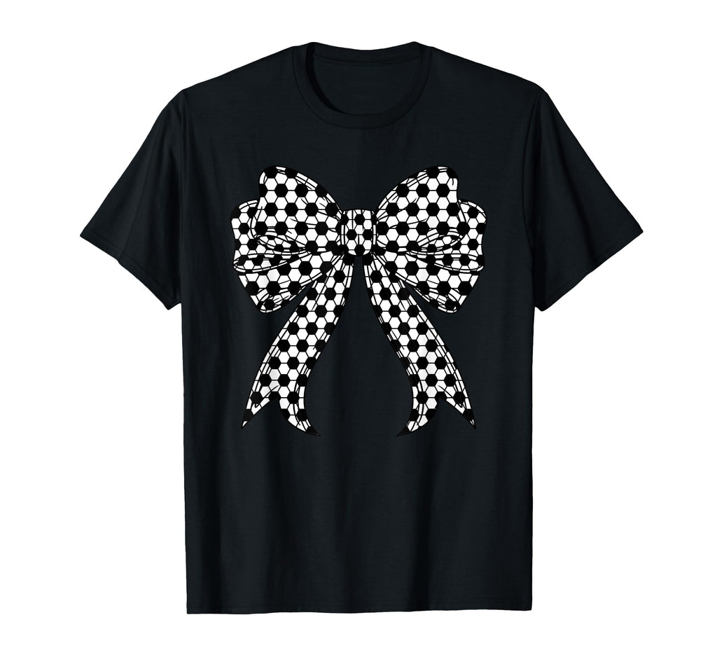 Soccer Ball Coquette Bow Soccer Mom T-Shirt - Minimalist Print Men Women - T-Shirt, Sweatshirt, Hoodie