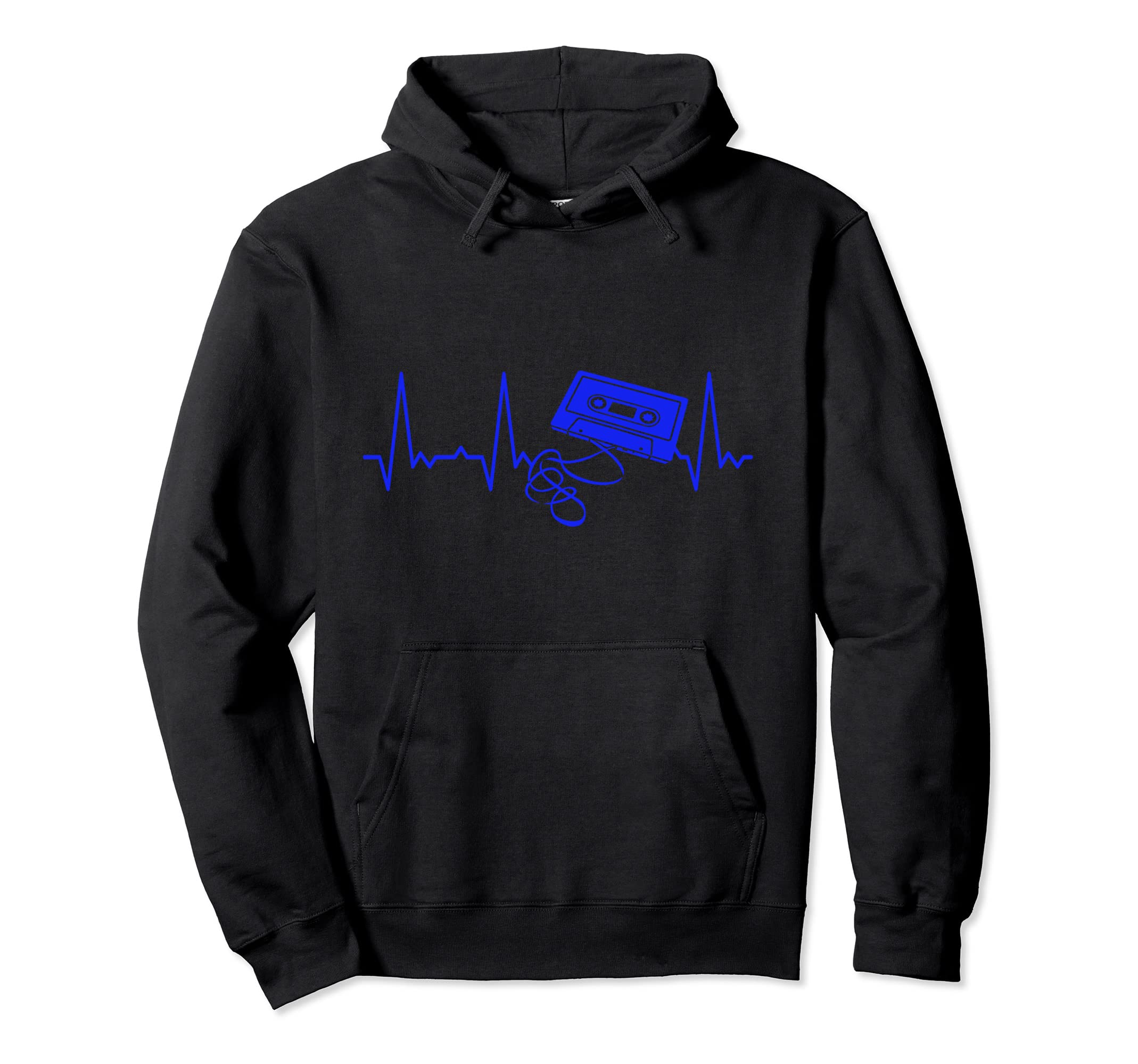Heartbeat Cassette Tape Hoodie - Fun Novelty Design Men Women - T-Shirt, Sweatshirt, Hoodie