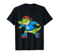 Funny Alligator Roller Skates Skater T-Shirt - Trendy Graphic Men Women - T-Shirt, Sweatshirt, Hoodie