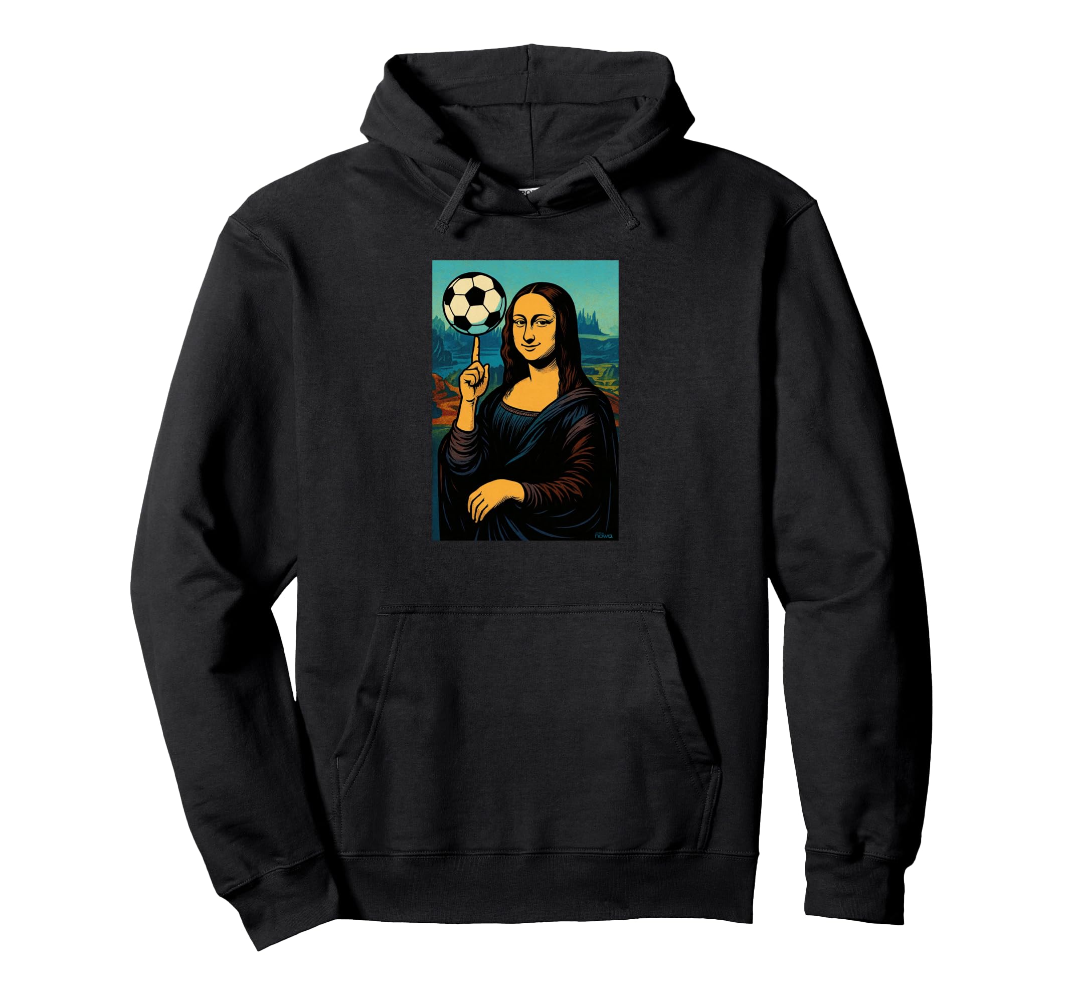 Mona Lisa Loves Soccer Spinning Ball Her Hoodie - Novelty Apparel Unisex - T-Shirt, Sweatshirt, Hoodie