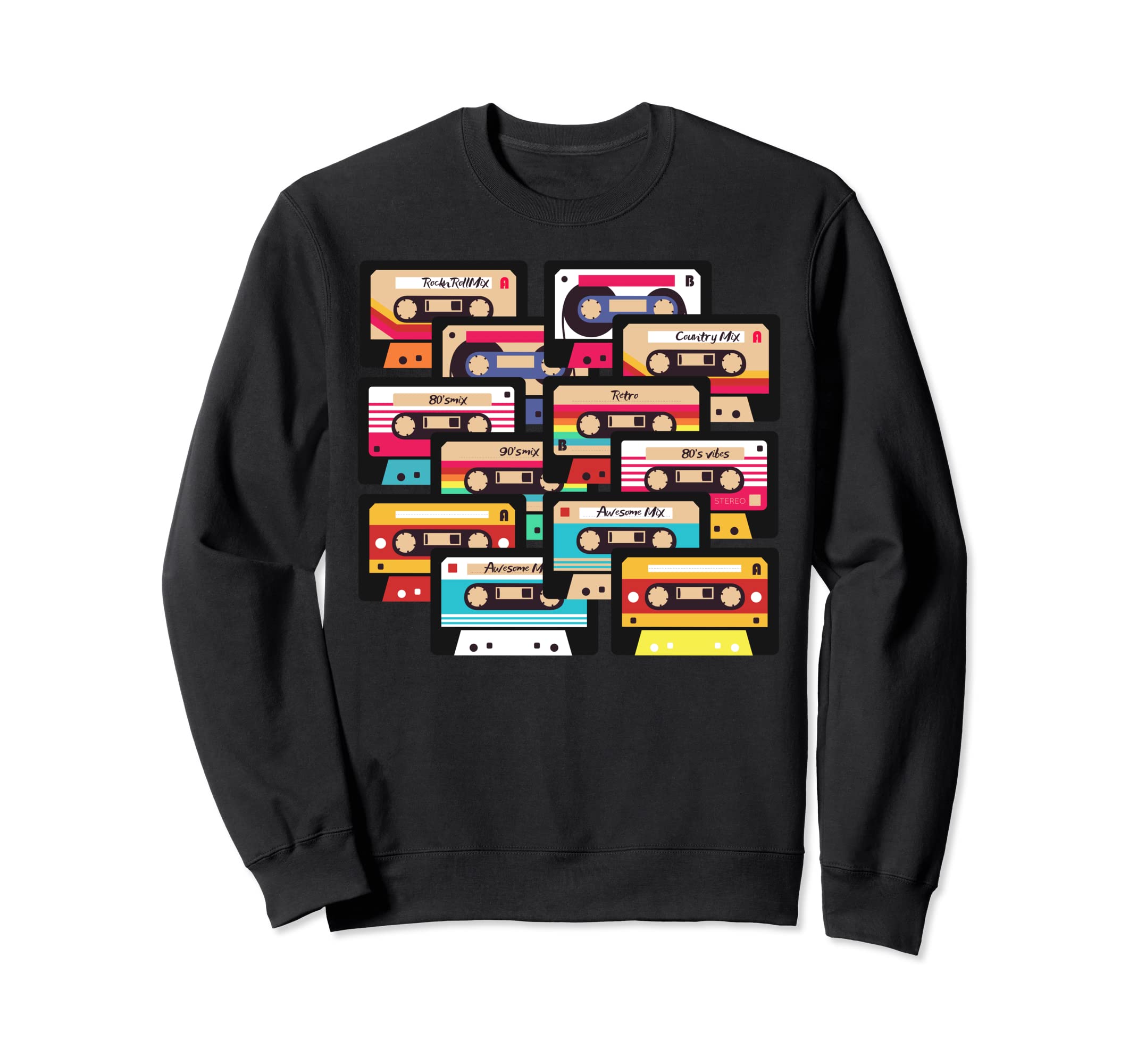 80S 90S Music Cassette Tapes Sweatshirt - Minimalist Print Men Women - T-Shirt, Sweatshirt, Hoodie