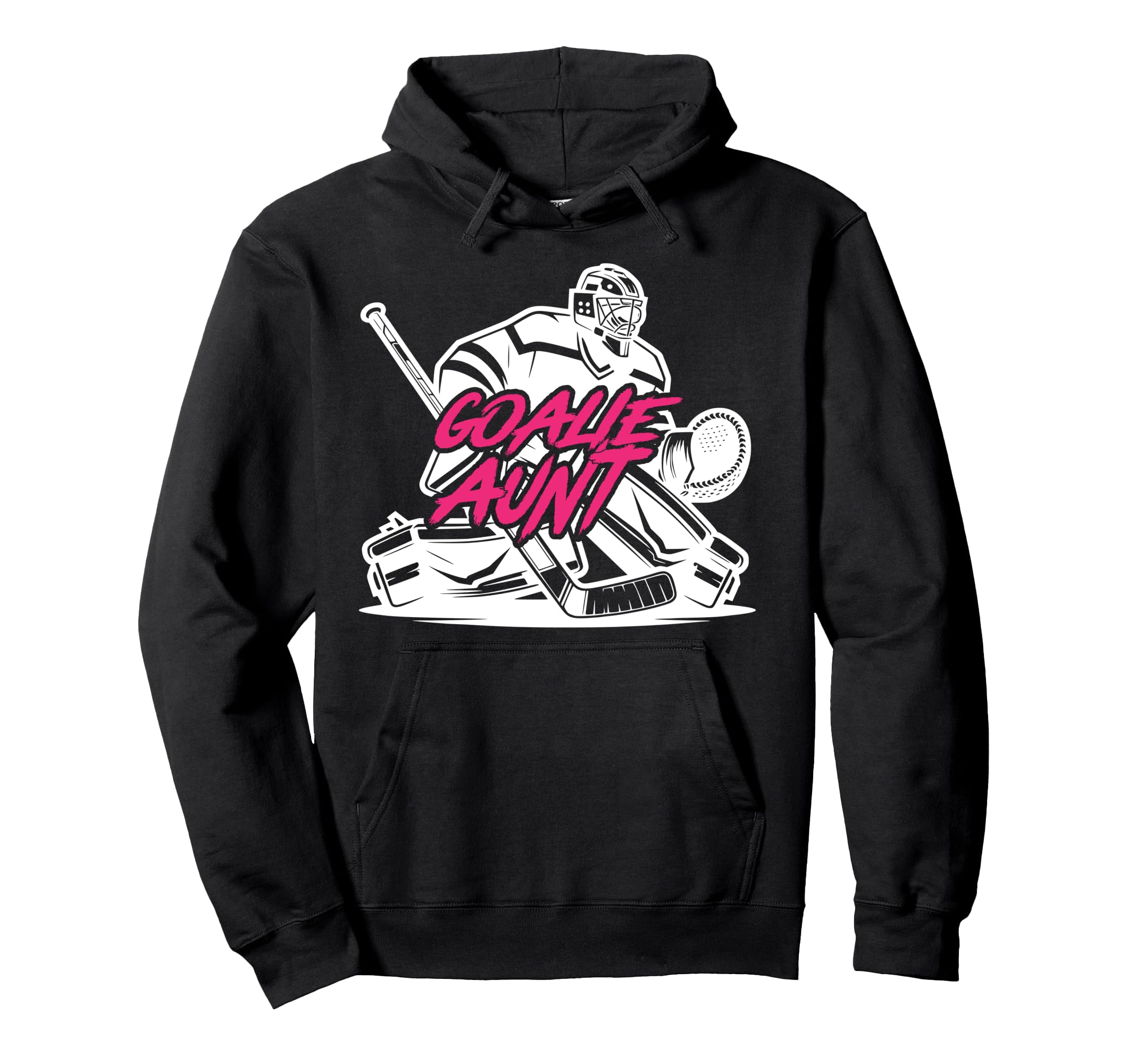 Ice Hockey Goalie Aunt Hockey Keeper Hoodie - Minimalist Print Unisex - T-Shirt, Sweatshirt, Hoodie