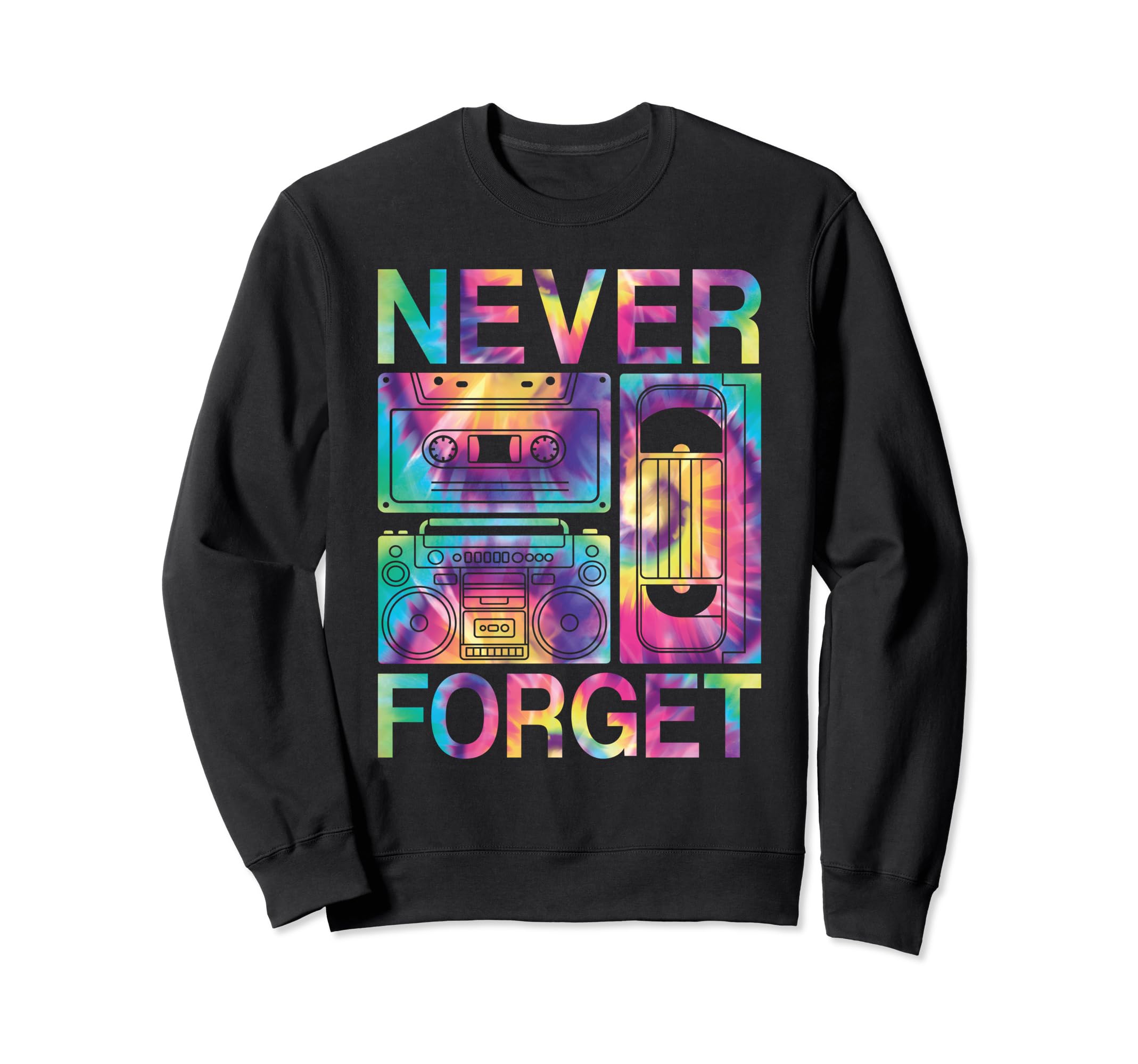 Never Forget 80S 90S Cassette Tape Sweatshirt - Unique Graphic Men Women - T-Shirt, Sweatshirt, Hoodie