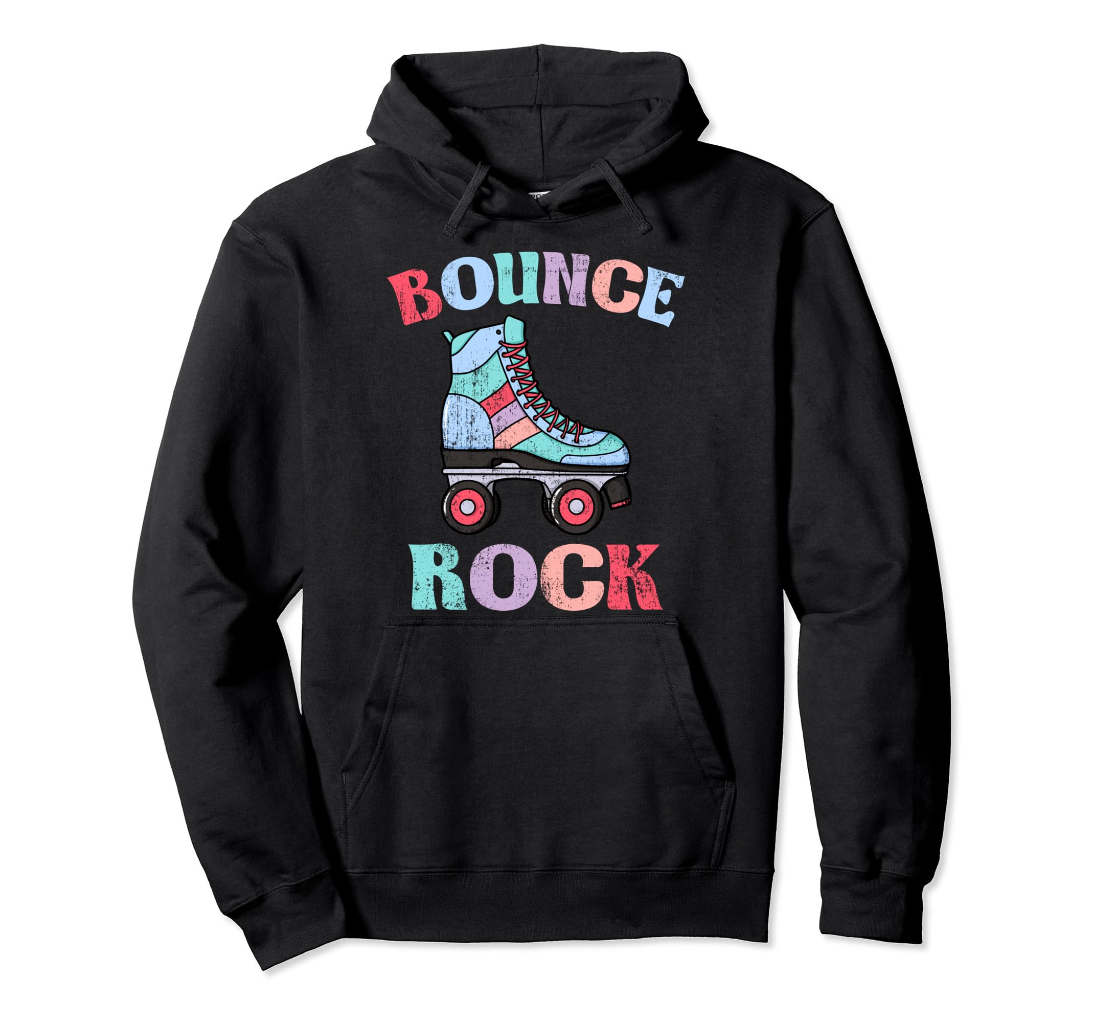 Bounce Rock Skaters Roller Skate Old School Hoodie - Trendy Graphic Unisex - T-Shirt, Sweatshirt, Hoodie