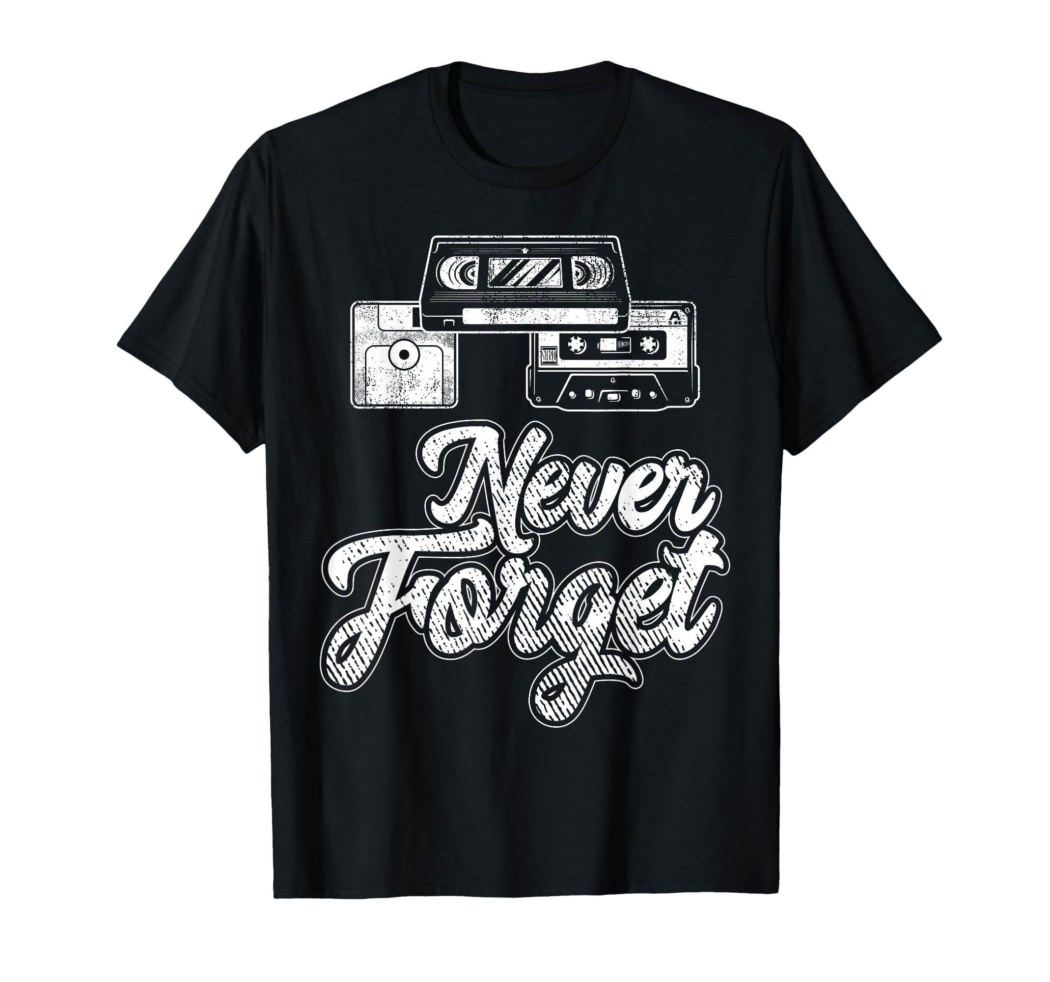 Cassette Vhs Cd Never Forget T-Shirt - Casual Everyday Wear for Adults - T-Shirt, Sweatshirt, Hoodie