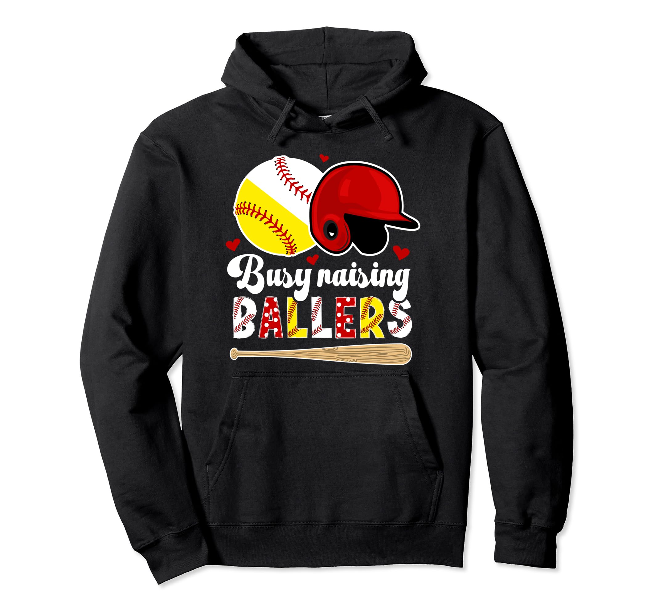 Busy Raising Ballers Baseball Softball Hoodie - Unique Graphic Men Women - T-Shirt, Sweatshirt, Hoodie