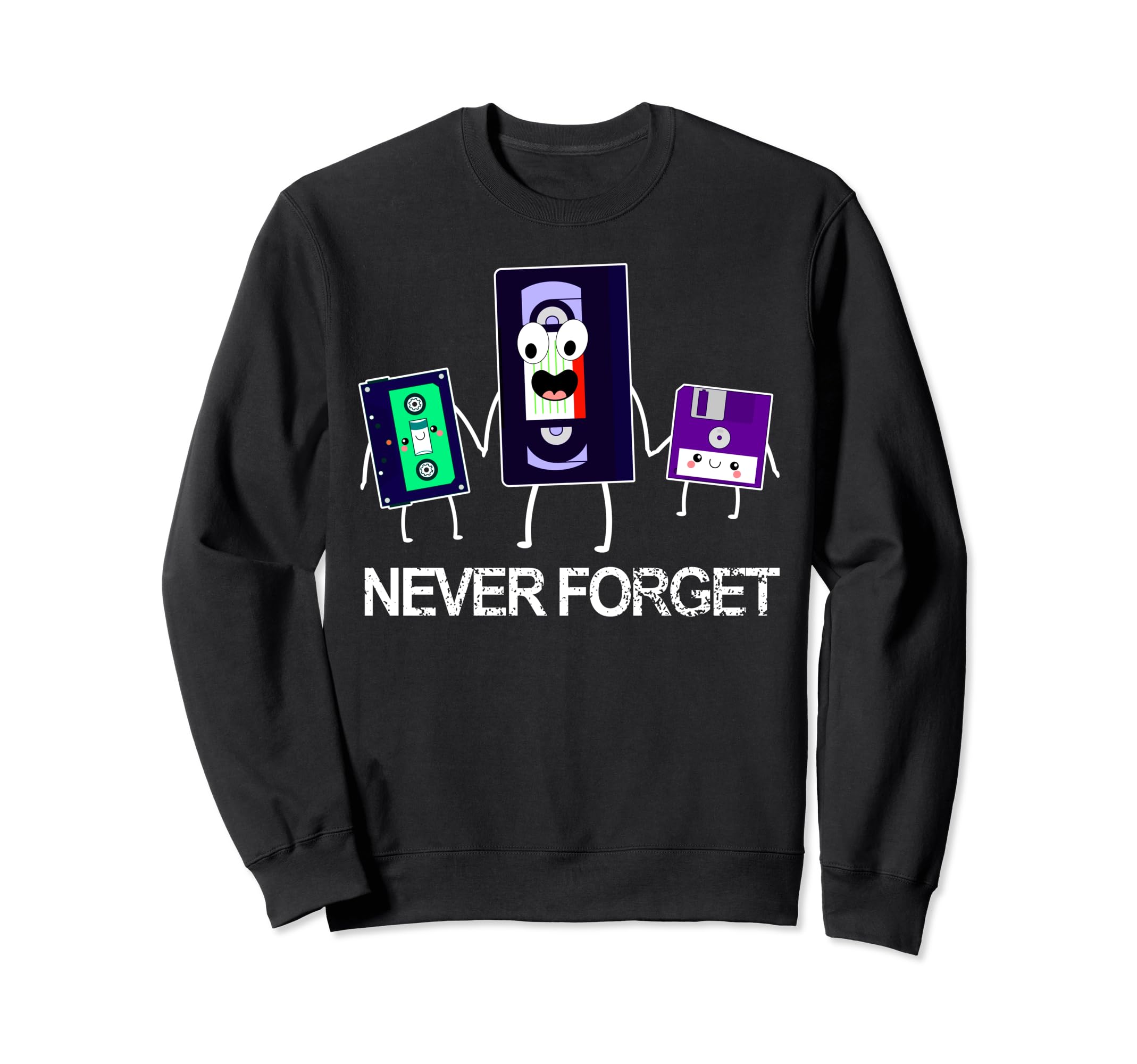 Never Forget Cassette Tape Vhs Sweatshirt - Minimalist Print Men Women - T-Shirt, Sweatshirt, Hoodie