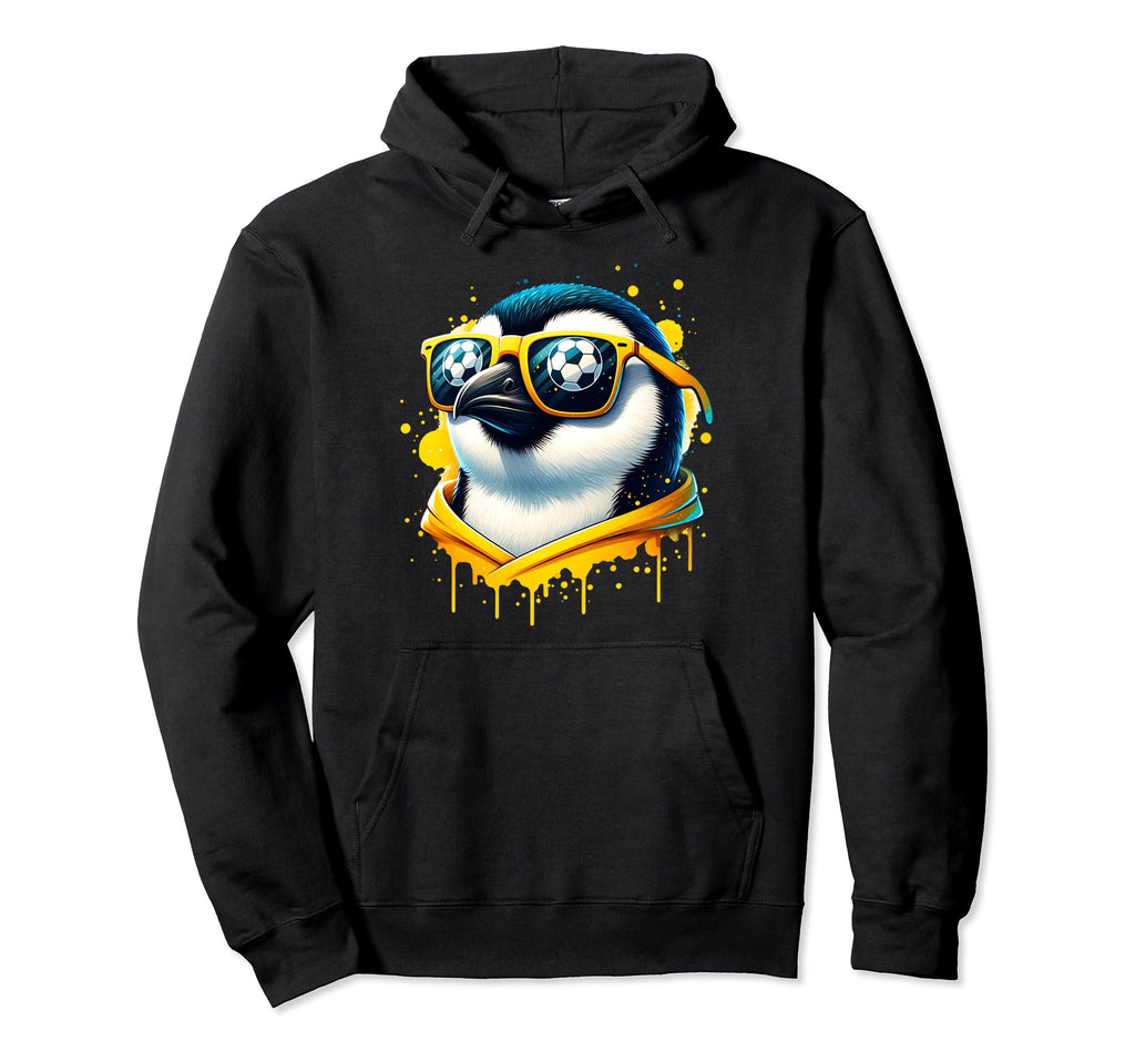 Penguin Soccer Player Fan Champion Hoodie - Custom Art Print Unisex - T-Shirt, Sweatshirt, Hoodie