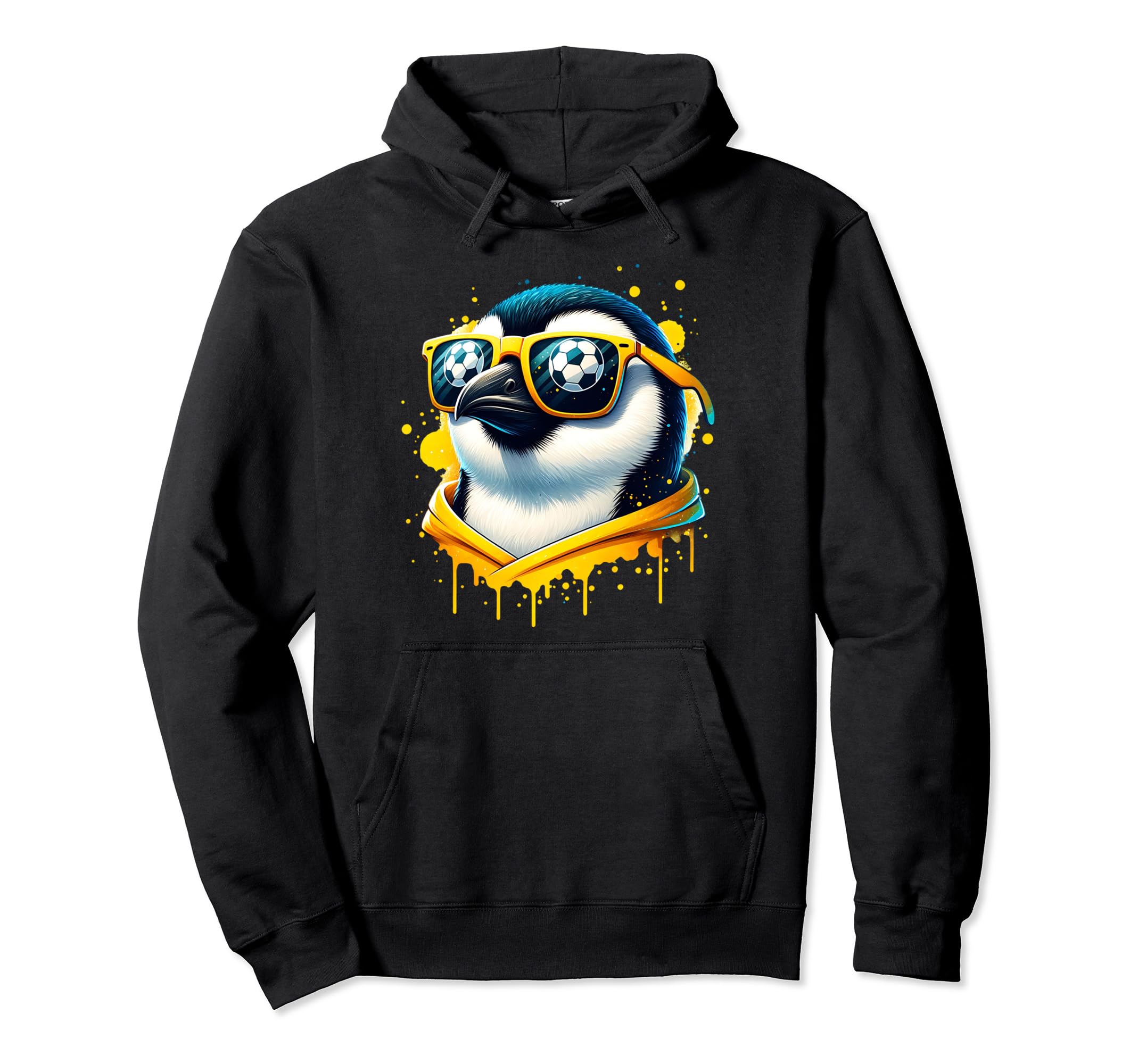 Penguin Soccer Player Fan Champion Hoodie - Custom Art Print Unisex - T-Shirt, Sweatshirt, Hoodie