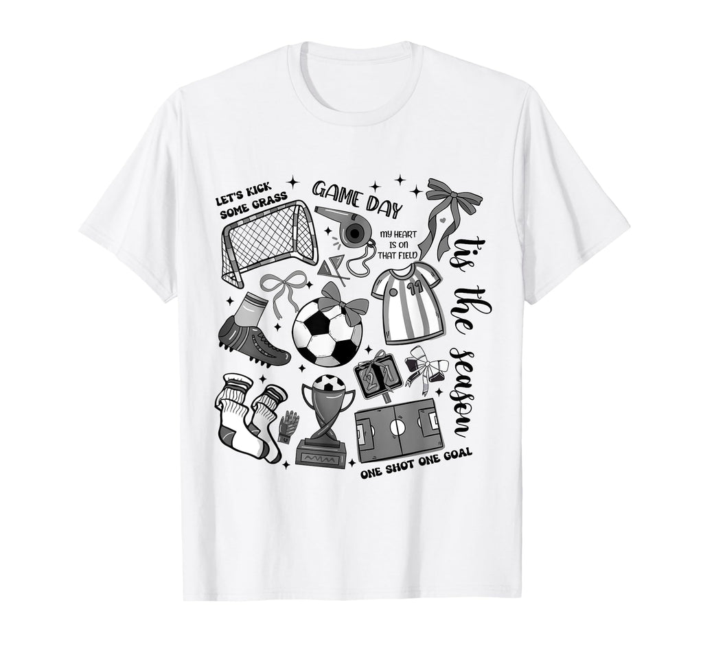 Game Day Soccer Coquette Soccer Bow Soccer T-Shirt - Unique Graphic Unisex - T-Shirt, Sweatshirt, Hoodie