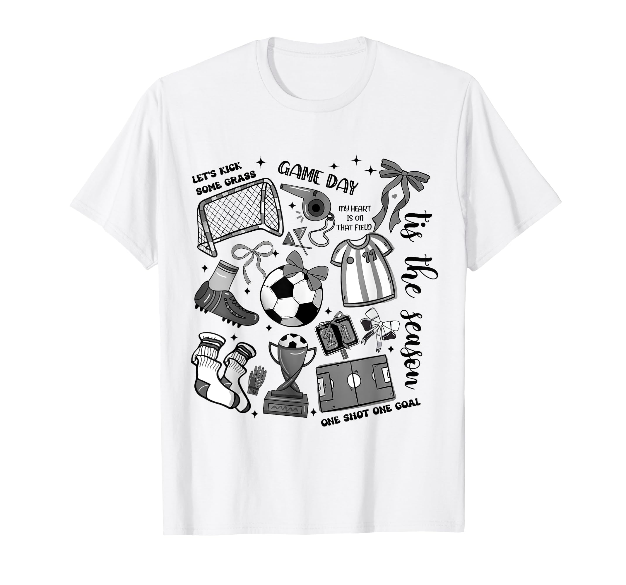 Game Day Soccer Coquette Soccer Bow Soccer T-Shirt - Unique Graphic Unisex - T-Shirt, Sweatshirt, Hoodie