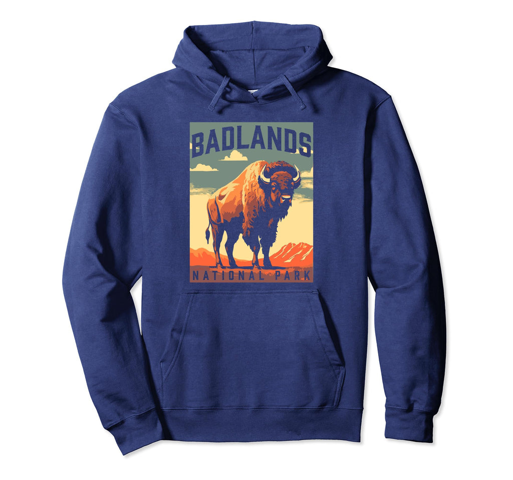 Badlands National Park Bison South Dakota Hoodie - Trendy Graphic Unisex - T-Shirt, Sweatshirt, Hoodie