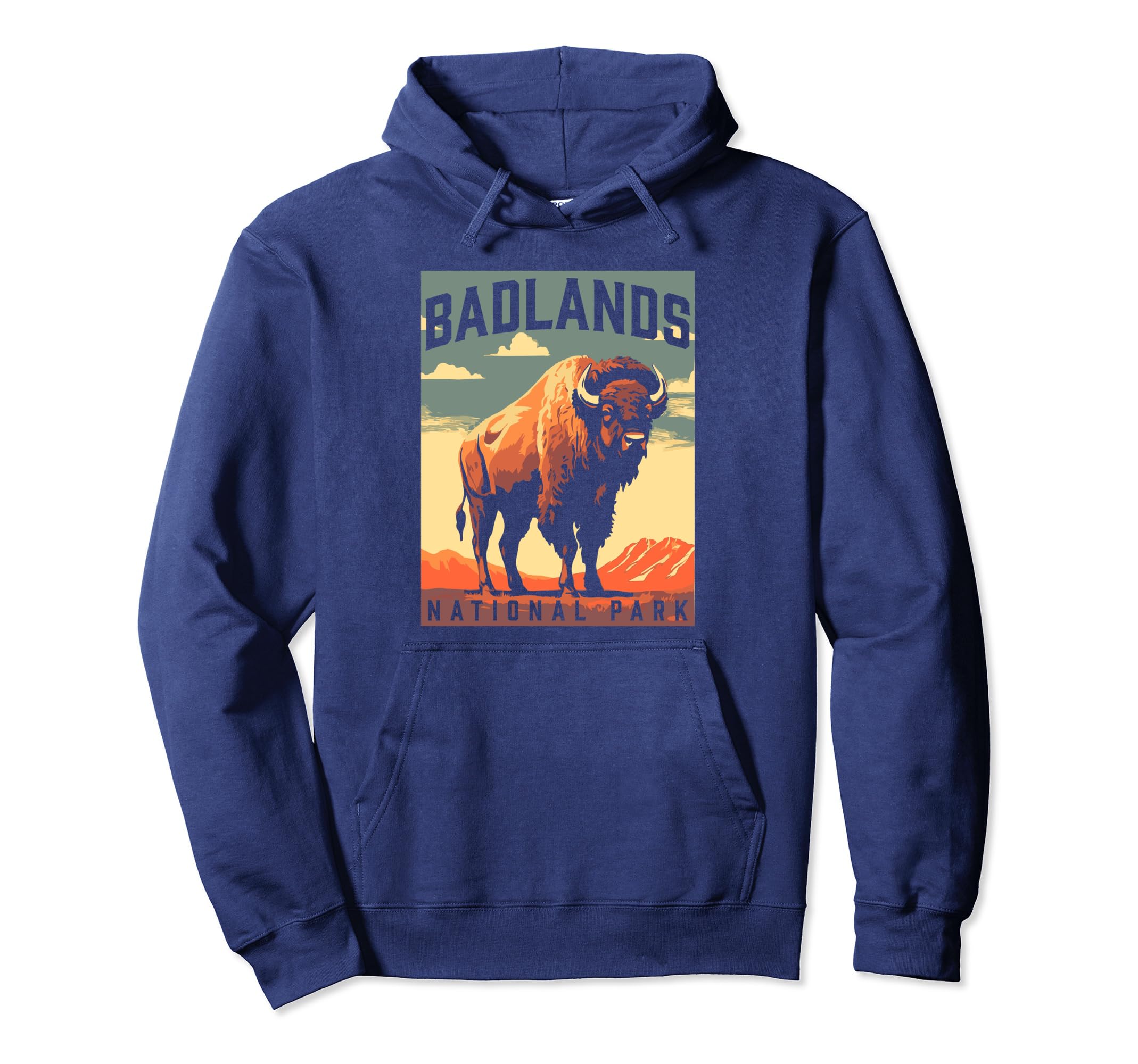 Badlands National Park Bison South Dakota Hoodie - Trendy Graphic Unisex - T-Shirt, Sweatshirt, Hoodie