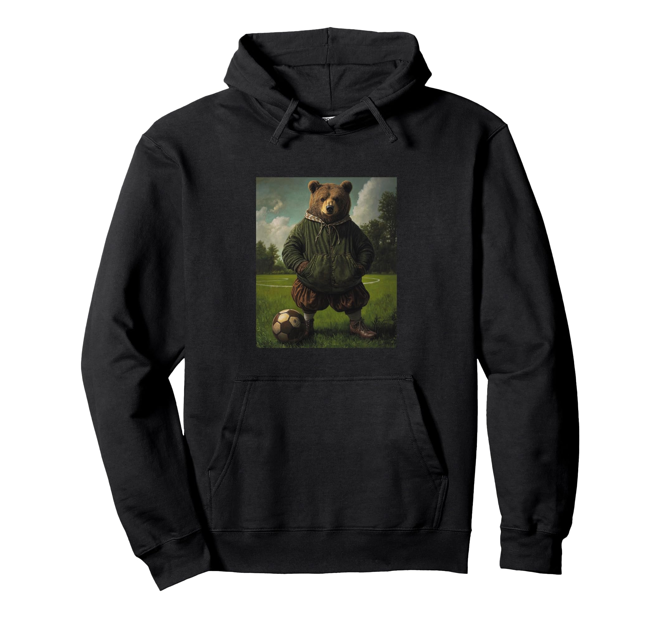 Funny Bear Playing Soccer Weird Bear Hoodie - Trendy Graphic Men Women - T-Shirt, Sweatshirt, Hoodie