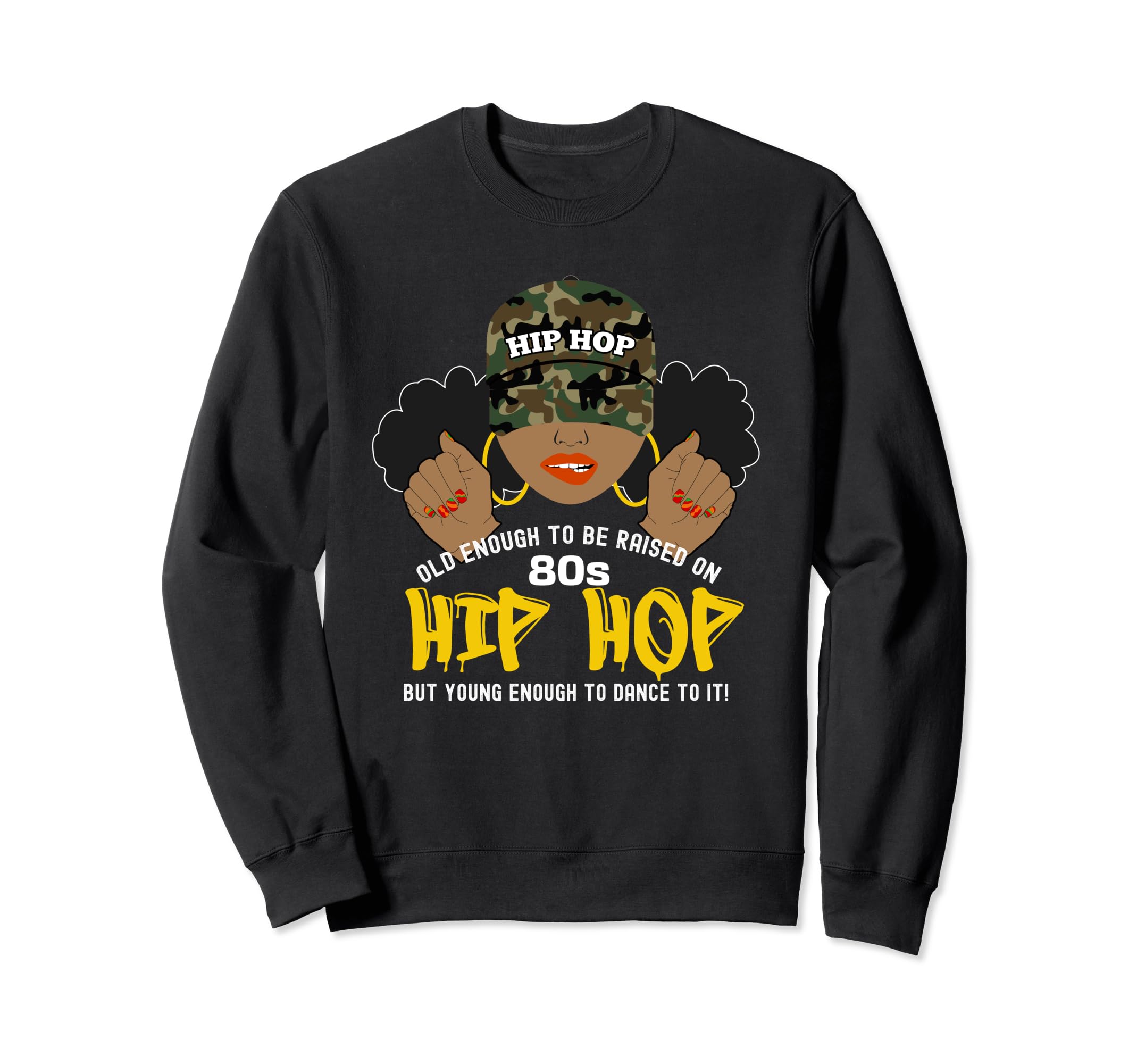 Raised Old School 80S Hip Hop Sweatshirt - Minimalist Print for Adults - T-Shirt, Sweatshirt, Hoodie