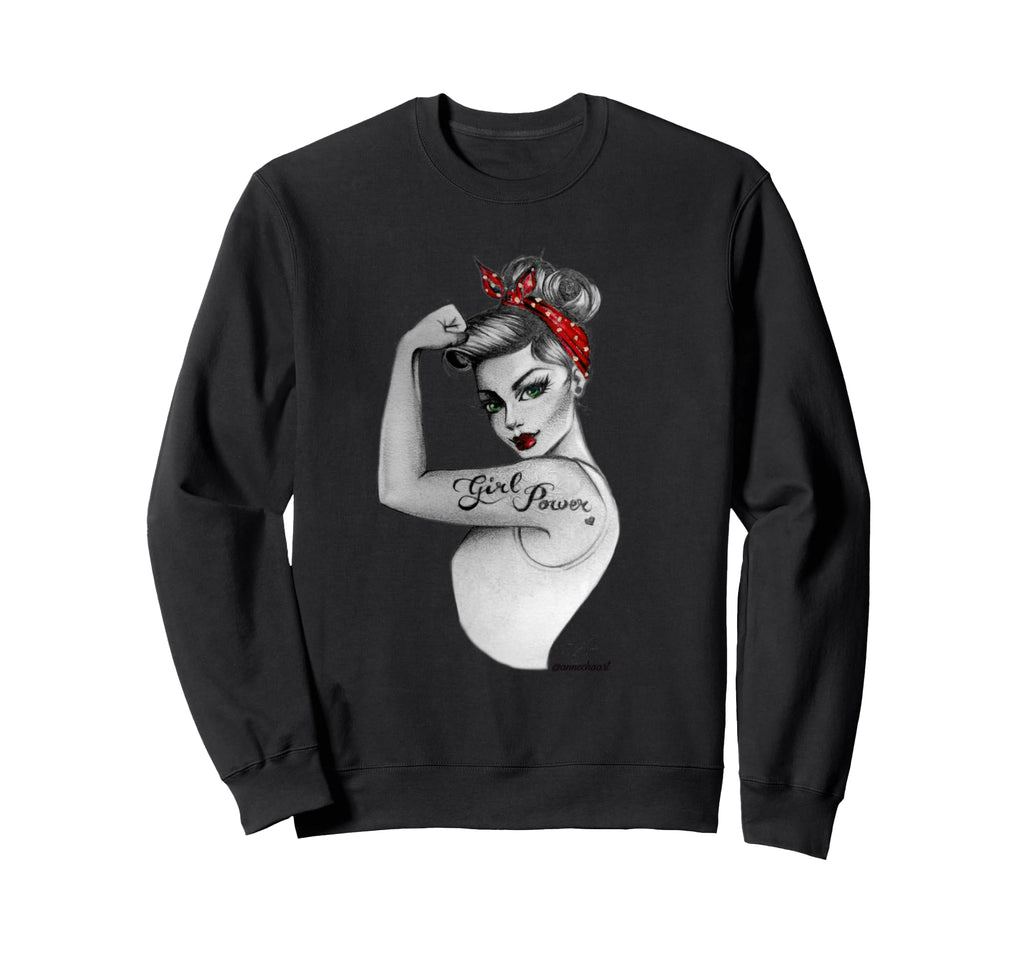 Power Pin Up Art Modern Sweatshirt - Unique Graphic for Adults - T-Shirt, Sweatshirt, Hoodie