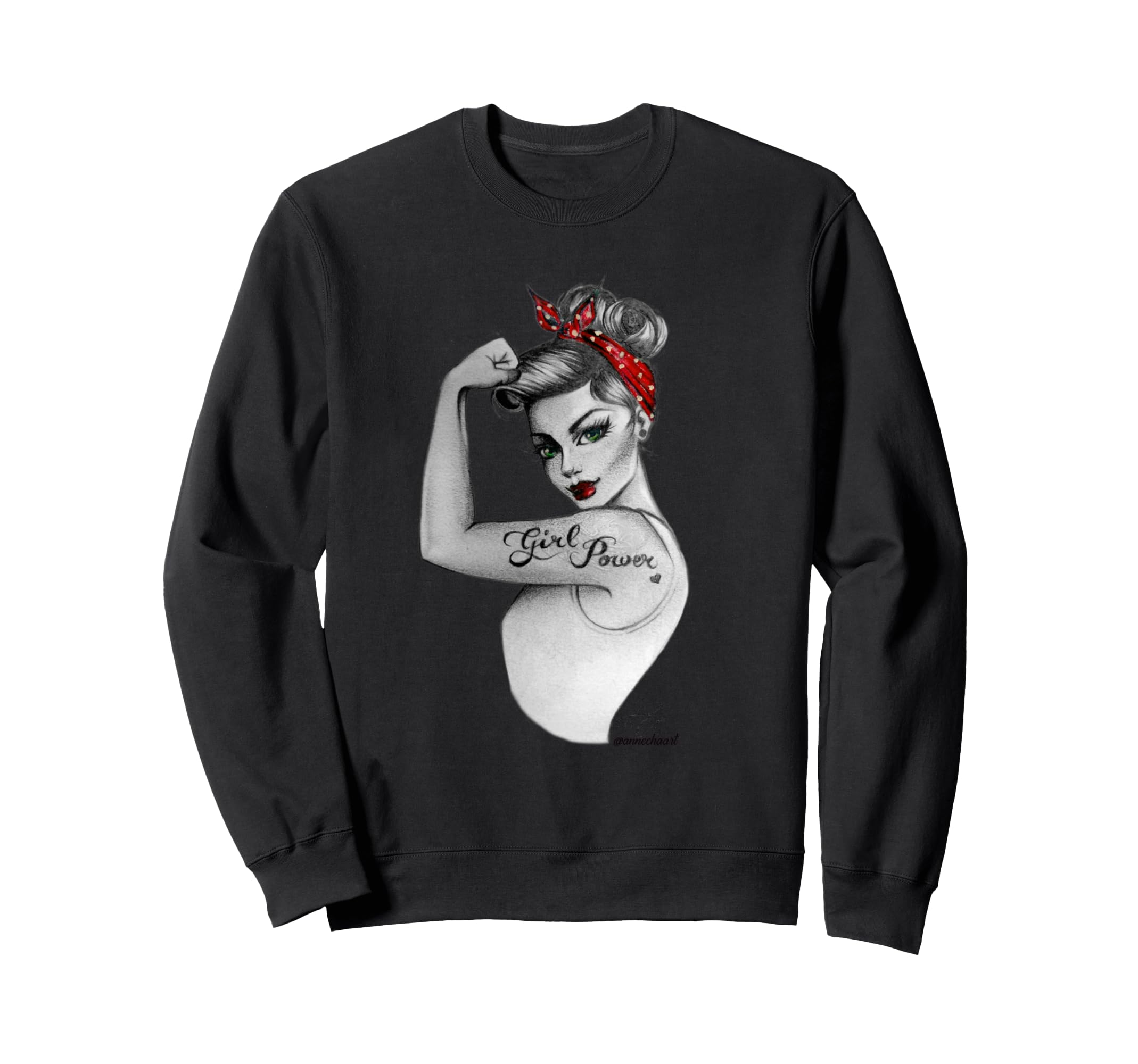 Power Pin Up Art Modern Sweatshirt - Unique Graphic for Adults - T-Shirt, Sweatshirt, Hoodie