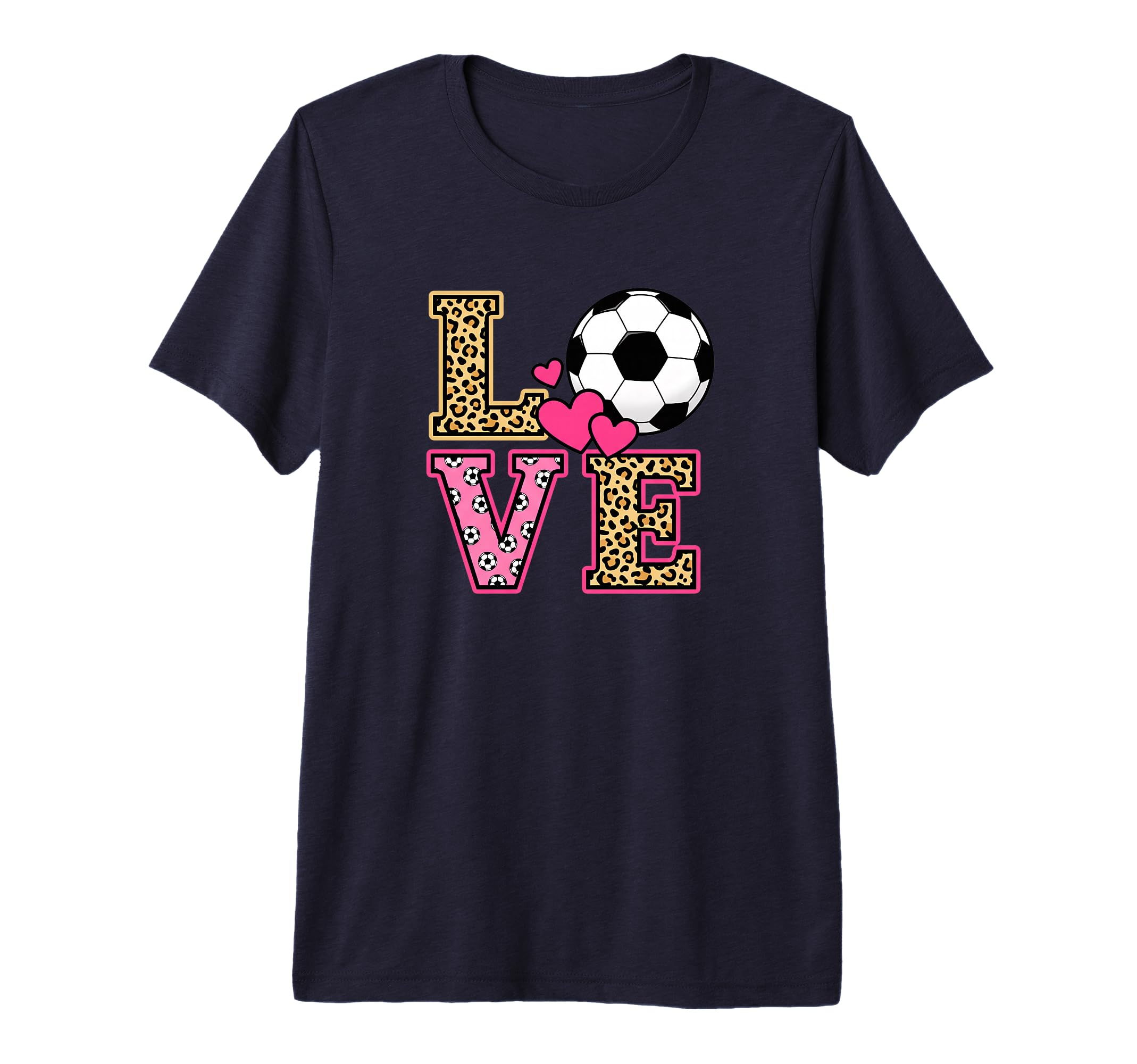Love Leopard Soccer Ball Womens Soccer T-Shirt - Graphic Print Men Women - T-Shirt, Sweatshirt, Hoodie