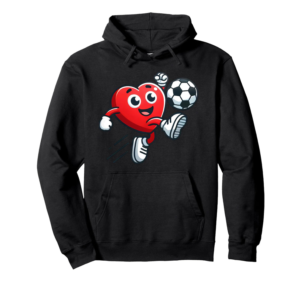 Valentines Day Heart Soccer Lover Hoodie - Graphic Print for Adults - T-Shirt, Sweatshirt, Hoodie
