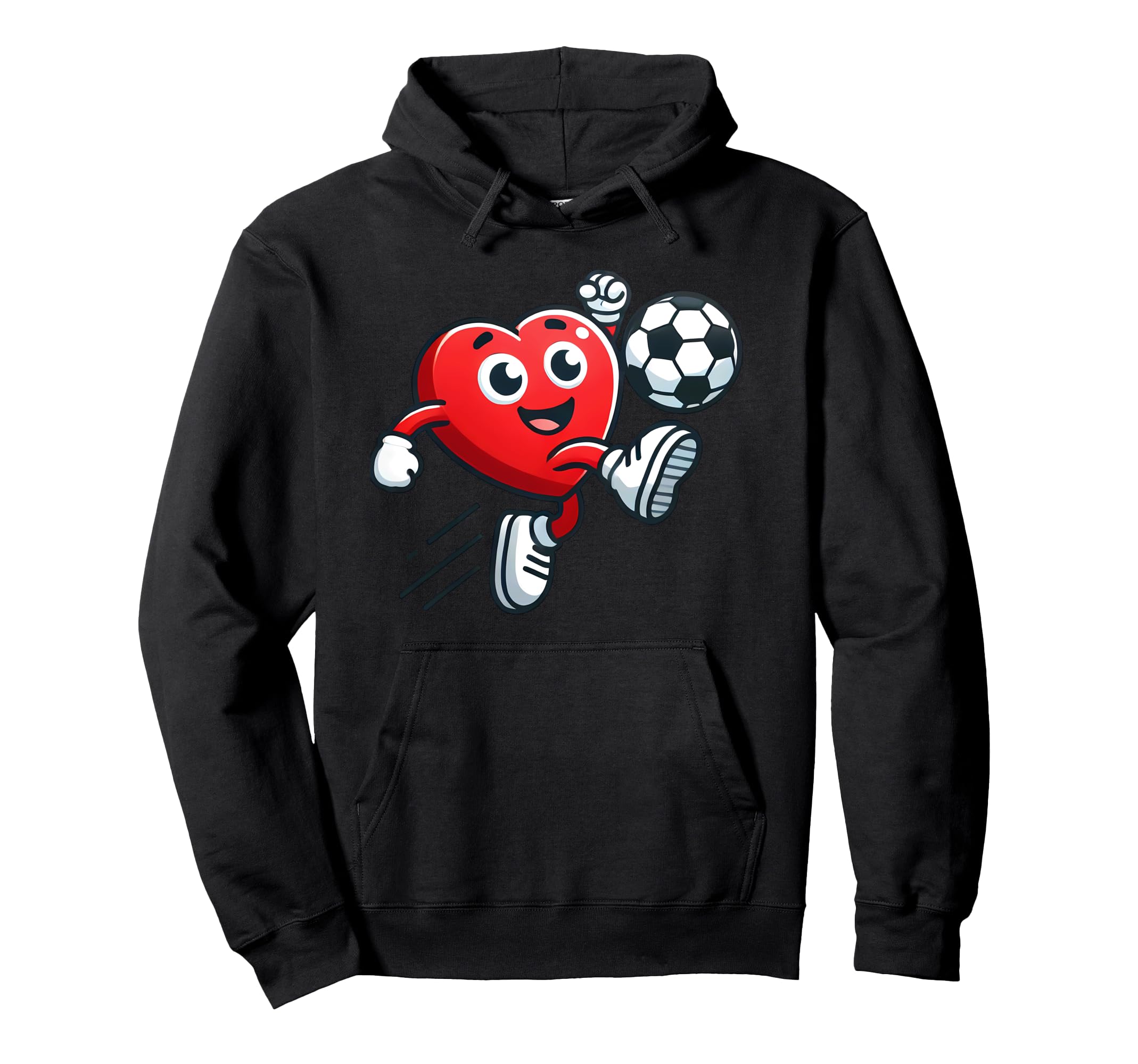 Valentines Day Heart Soccer Lover Hoodie - Graphic Print for Adults - T-Shirt, Sweatshirt, Hoodie
