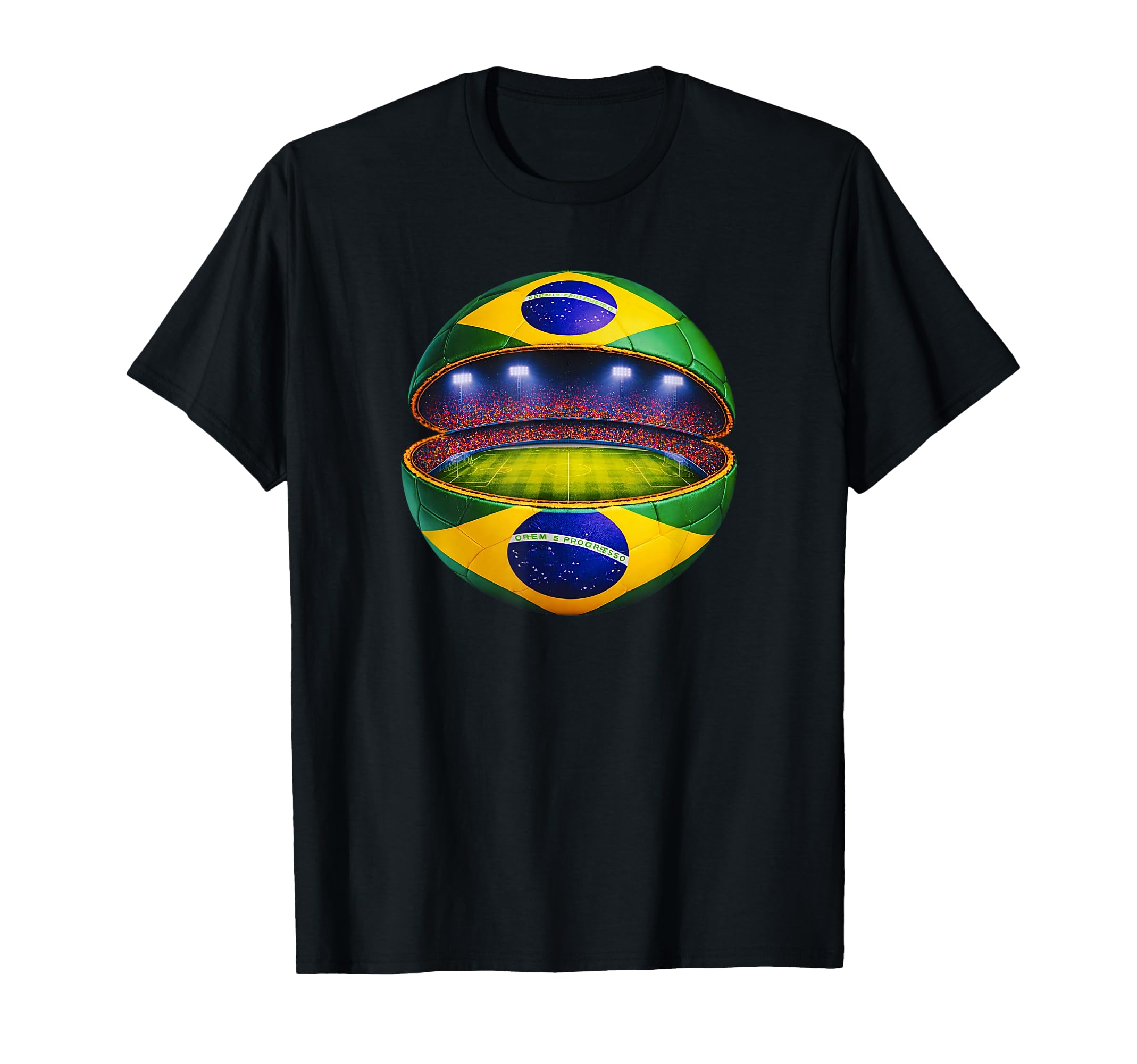 Brazilian Flag Soccer Stadium T-Shirt - Fun Novelty Design Men Women - T-Shirt, Sweatshirt, Hoodie