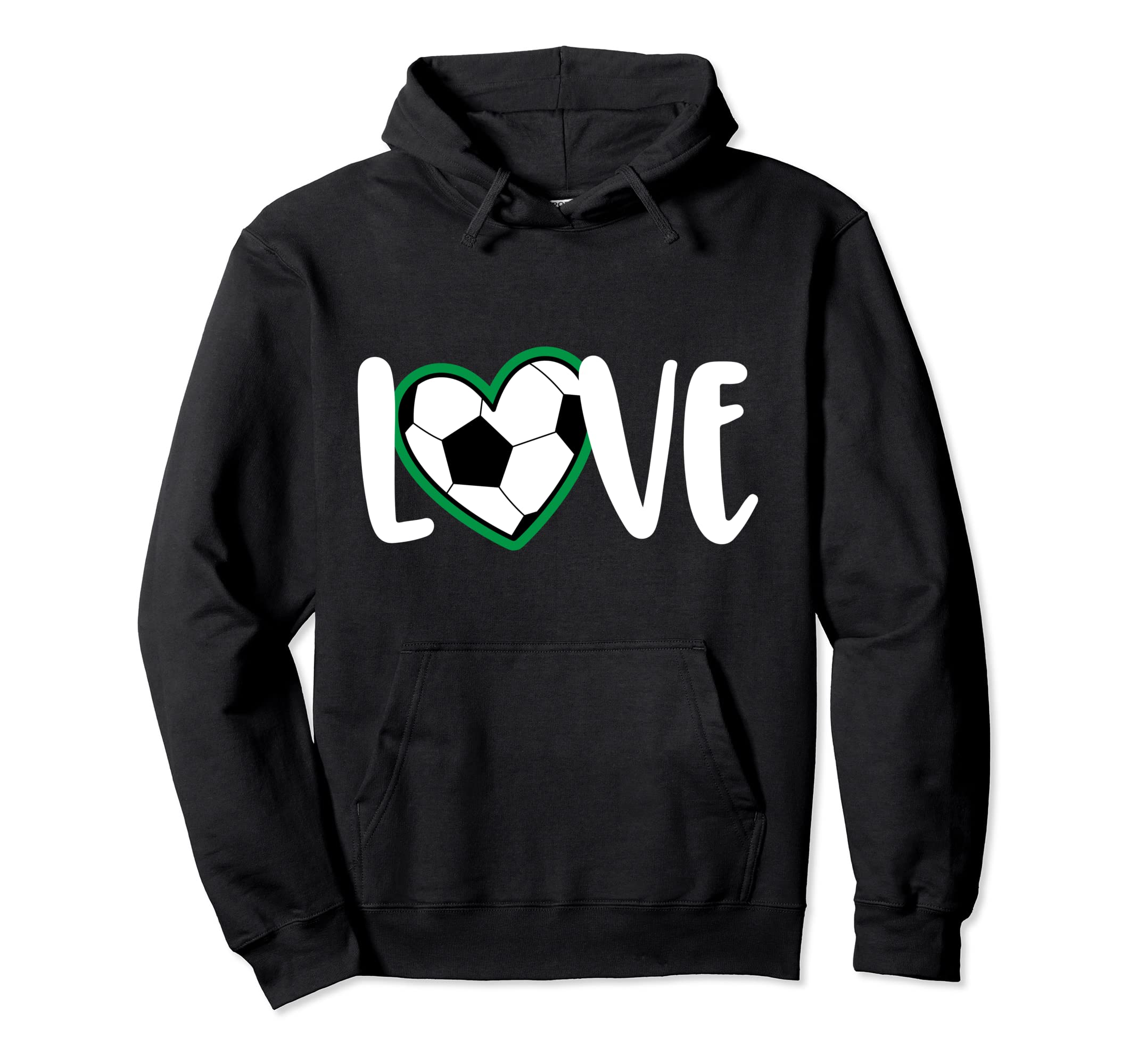 Soccer Love Heart Soccer Ball Soccer Hoodie - Novelty Apparel for Adults - T-Shirt, Sweatshirt, Hoodie