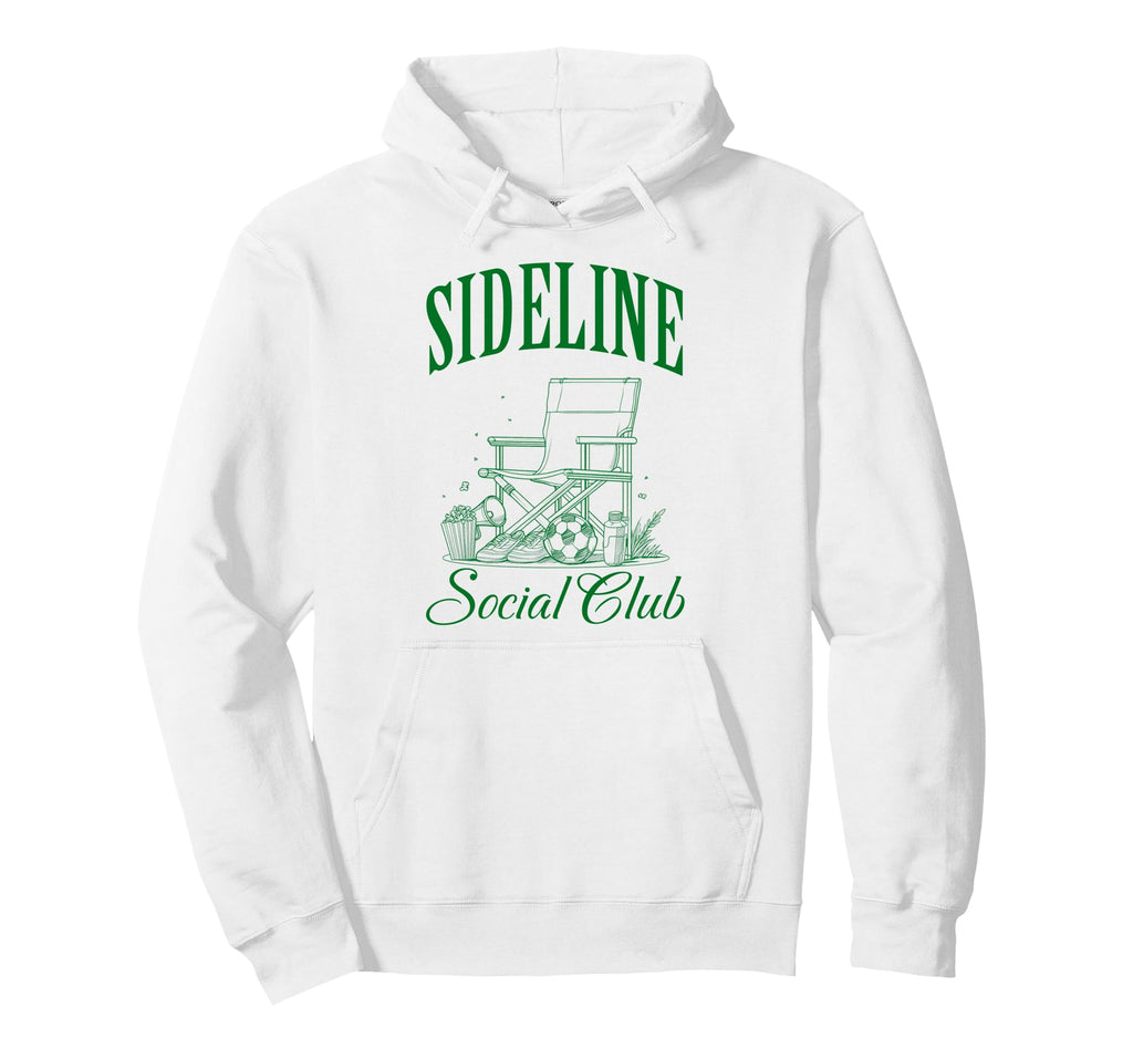 Sideline Social Club Soccer Hoodie - Minimalist Print for Adults - T-Shirt, Sweatshirt, Hoodie