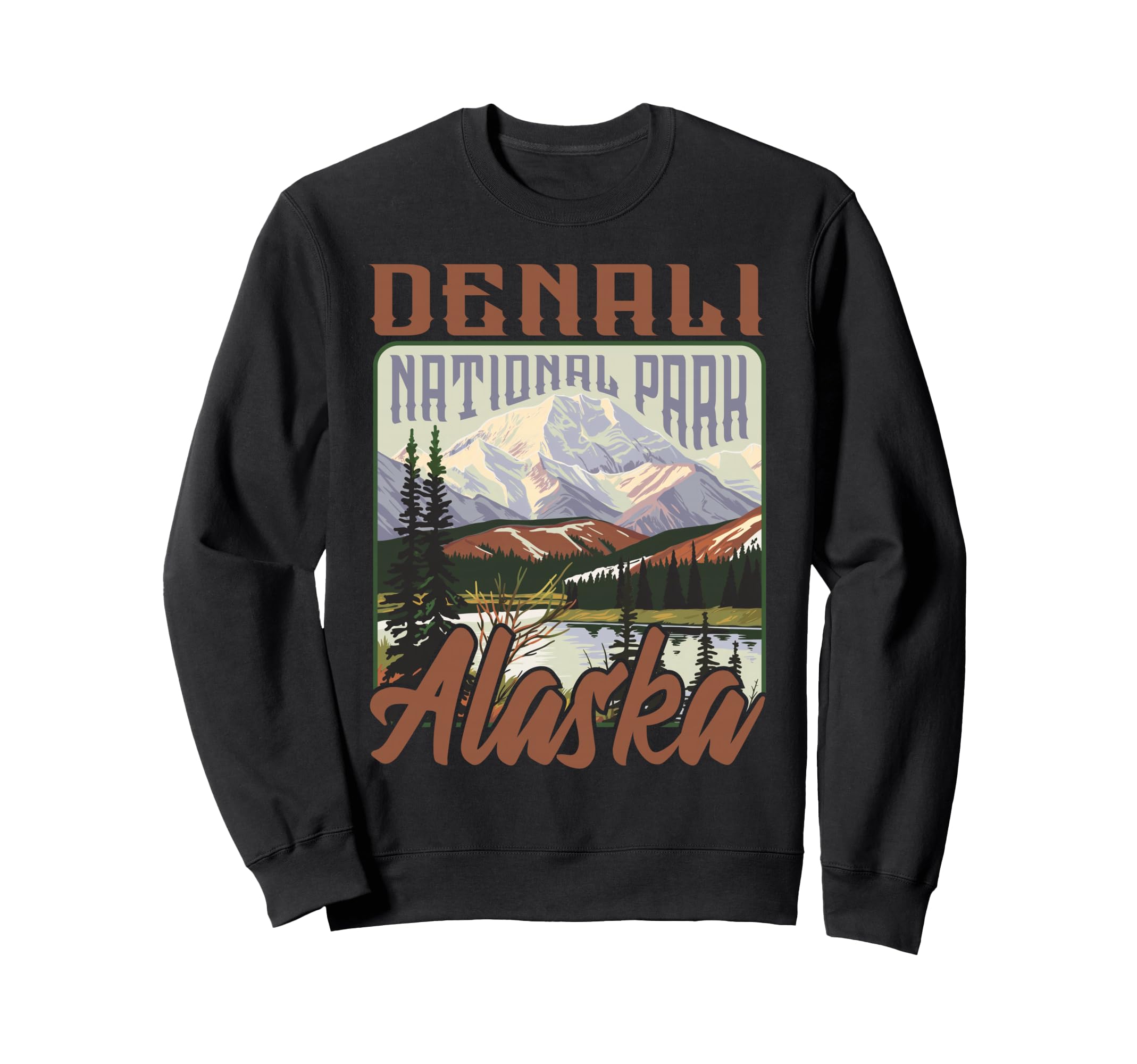 Denali Usa National Park Alaska Sweatshirt - Trendy Graphic for Adults - T-Shirt, Sweatshirt, Hoodie