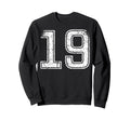 White Sports Team Number 19 Sweatshirt - Trendy Graphic Men Women - T-Shirt, Sweatshirt, Hoodie