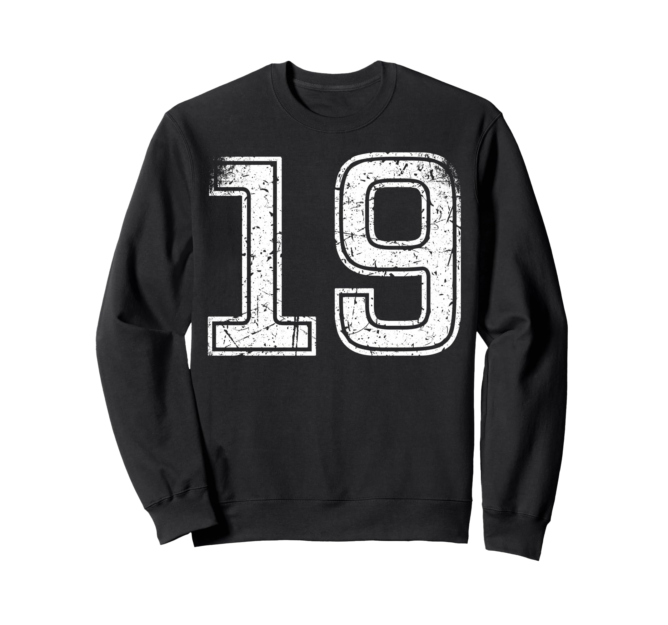 White Sports Team Number 19 Sweatshirt - Trendy Graphic Men Women - T-Shirt, Sweatshirt, Hoodie