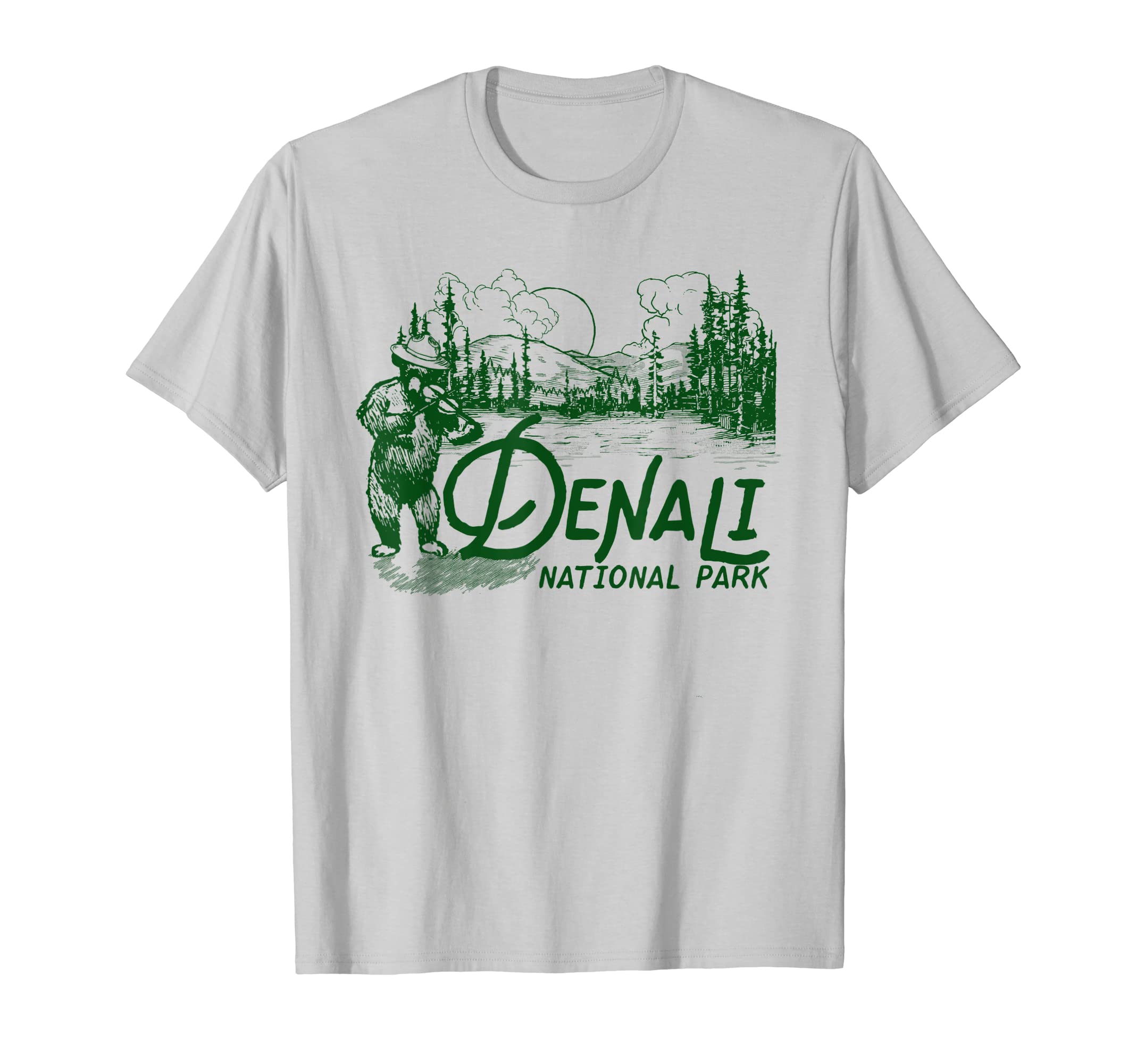 Denali National Park Alaska Fiddle Bear T-Shirt - Unique Graphic Unisex - T-Shirt, Sweatshirt, Hoodie