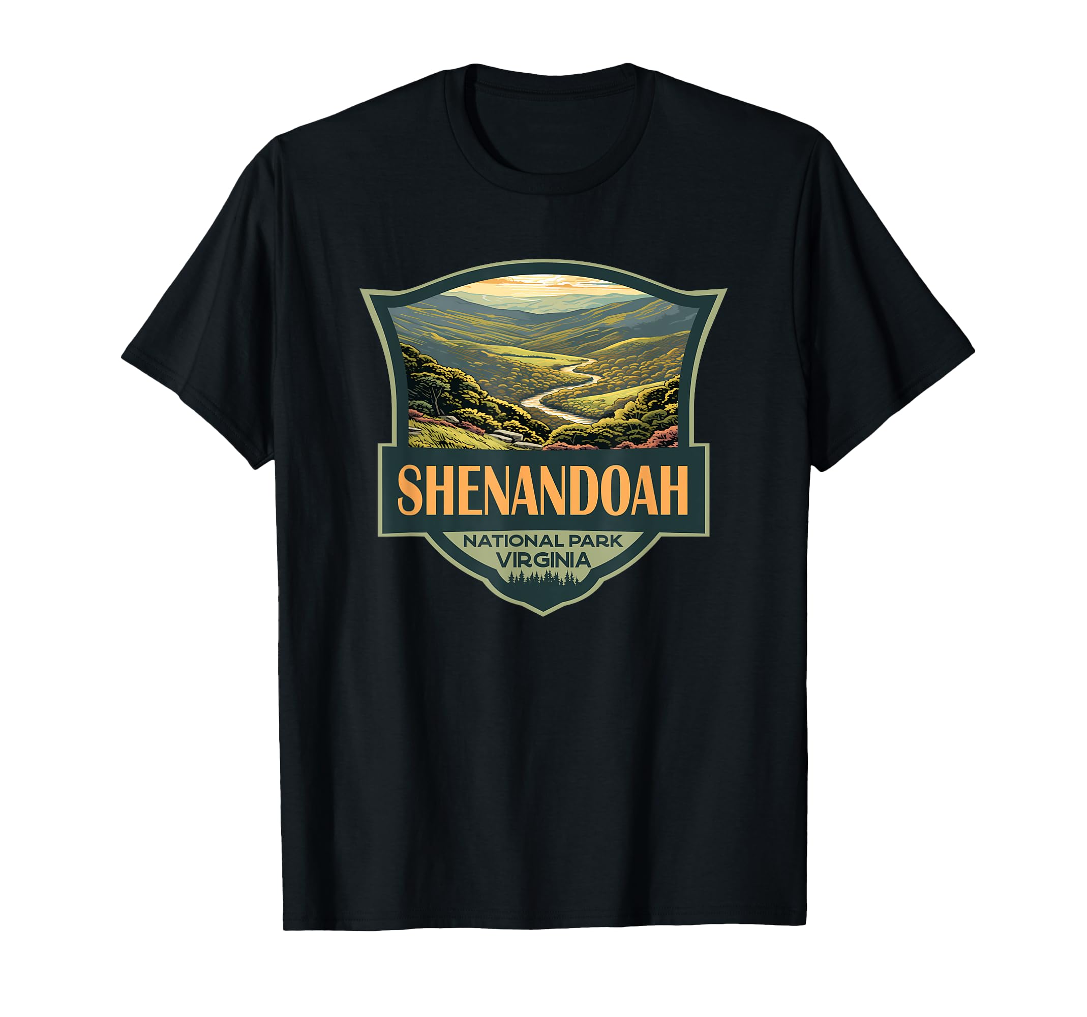 Shenandoah National Park Illustration T-Shirt - Graphic Print for Adults - T-Shirt, Sweatshirt, Hoodie