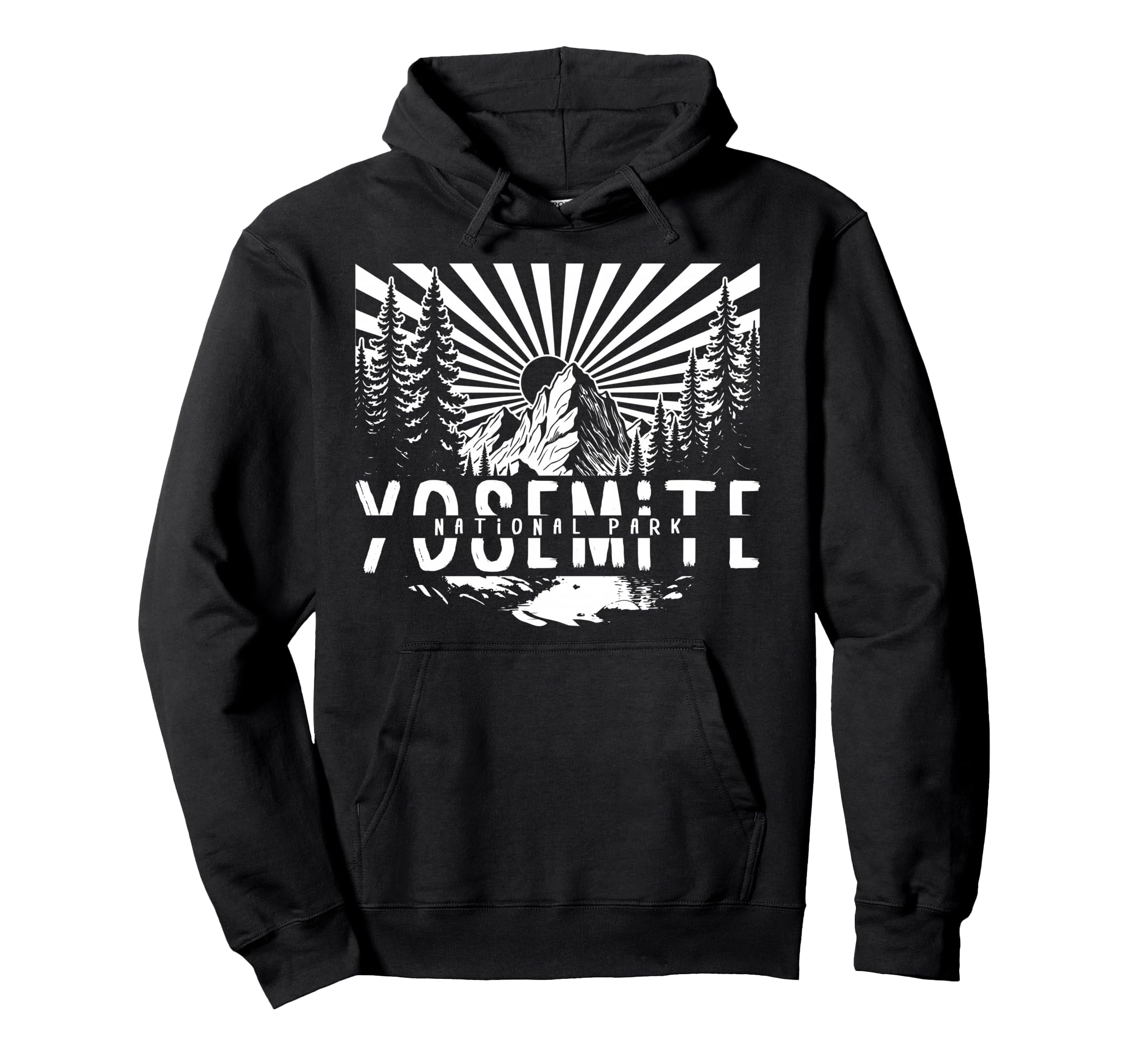 Yosemite National Park Outdoors Hoodie - Fun Novelty Design for Adults - T-Shirt, Sweatshirt, Hoodie