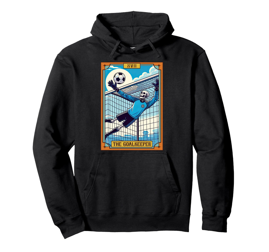 Funny Skeleton Goalkeeper Soccer Hoodie - Minimalist Print Men Women - T-Shirt, Sweatshirt, Hoodie
