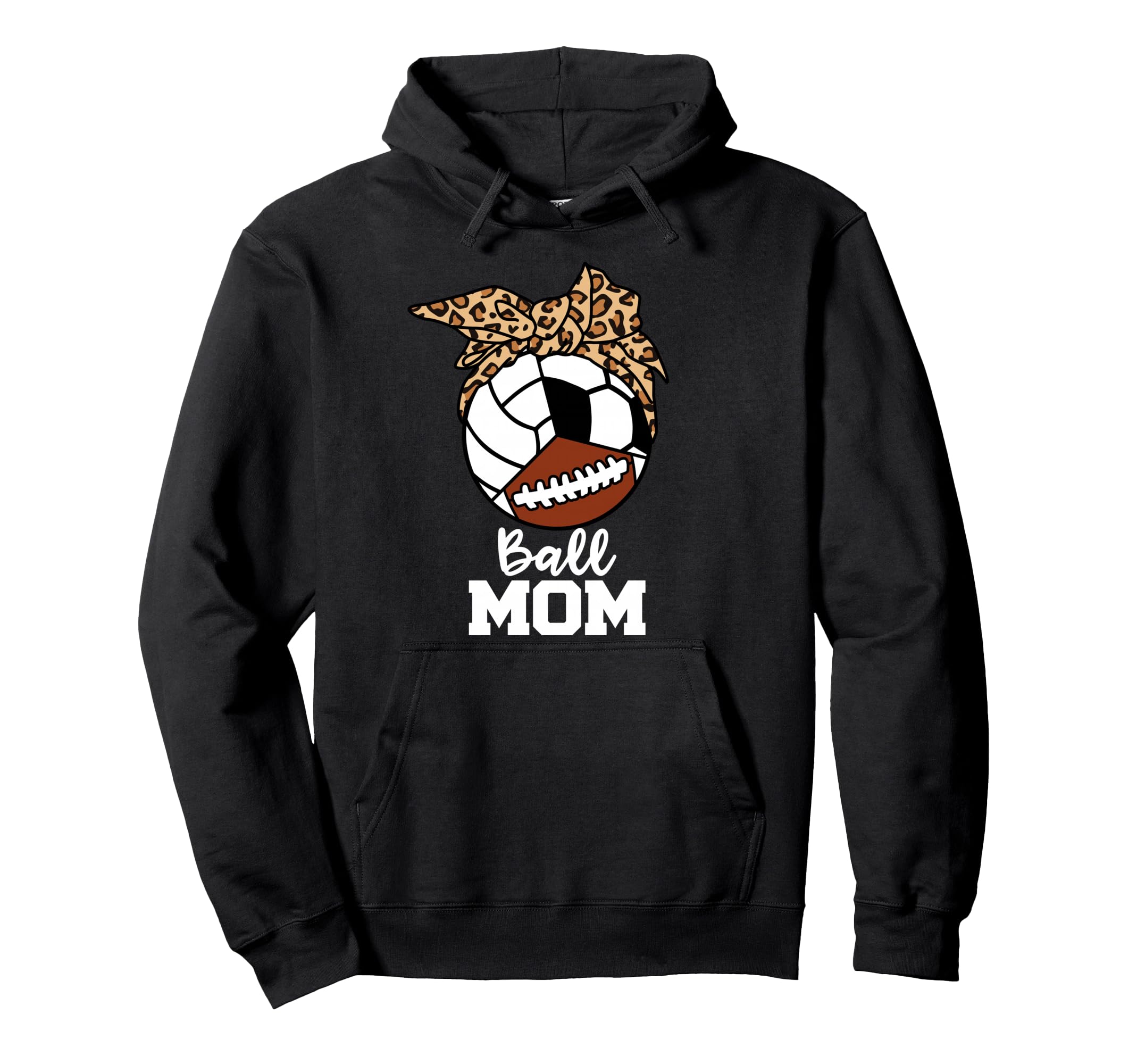Ball Mom Funny Volleyball Soccer Hoodie - Casual Everyday Wear for Adults - T-Shirt, Sweatshirt, Hoodie