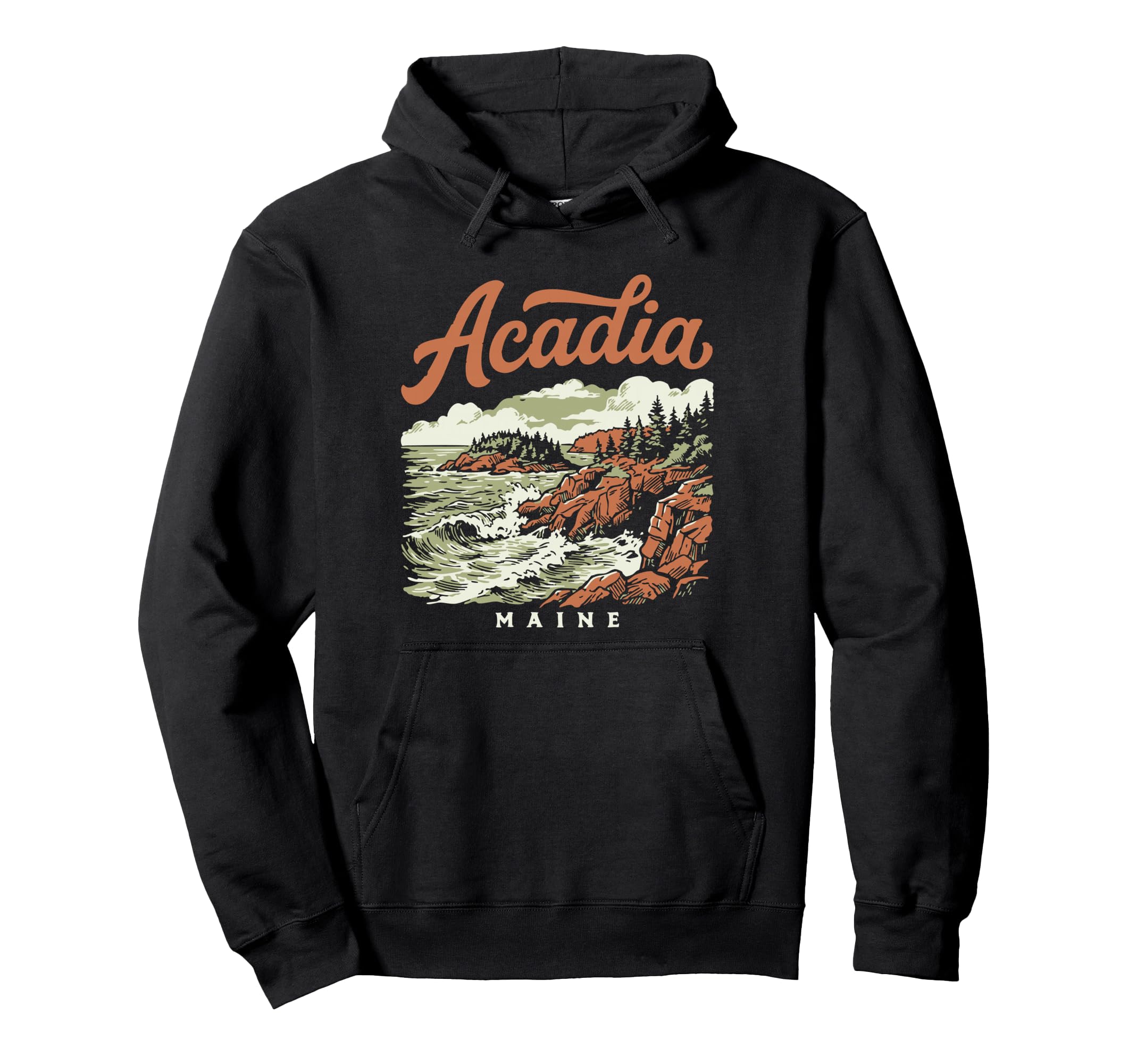 Acadia National Park Maine Shore Hoodie - Trendy Graphic for Adults - T-Shirt, Sweatshirt, Hoodie