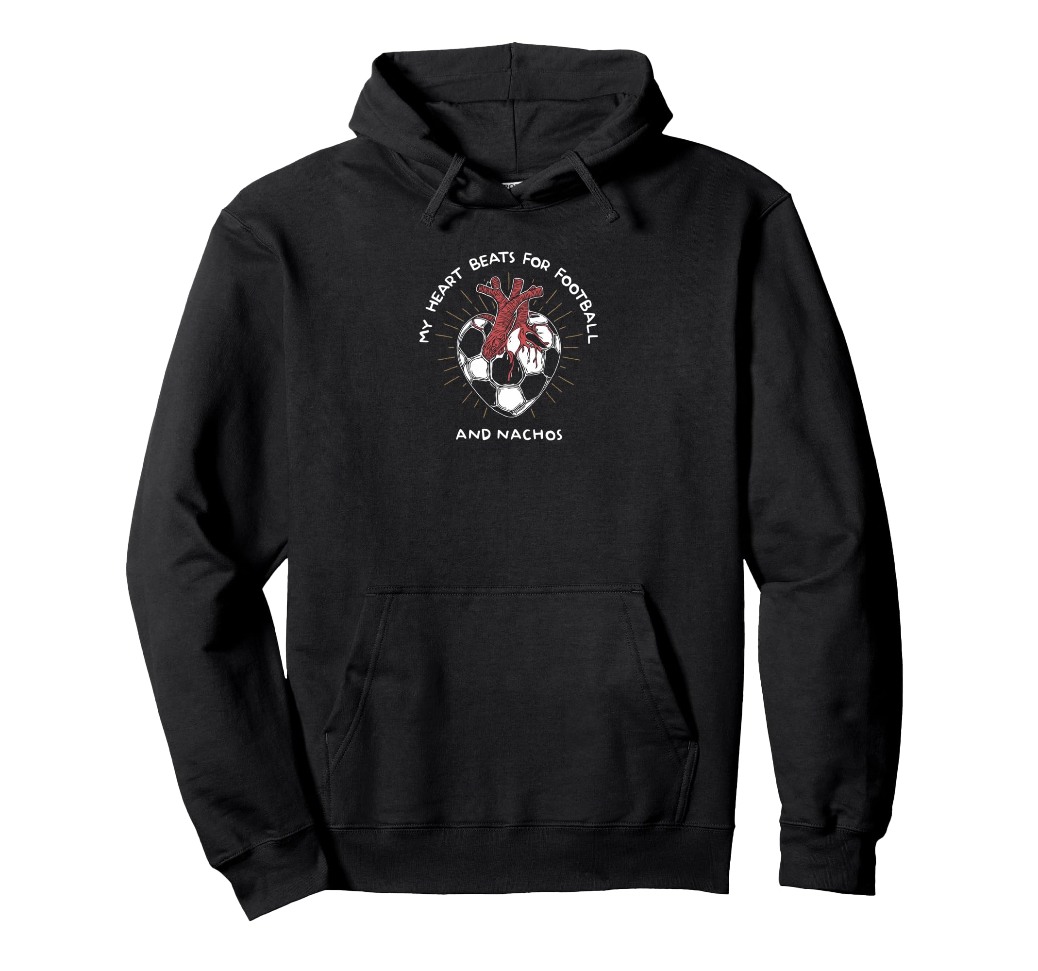 My Heart Beats Football And Nachos Hoodie - Streetwear Style Men Women - T-Shirt, Sweatshirt, Hoodie