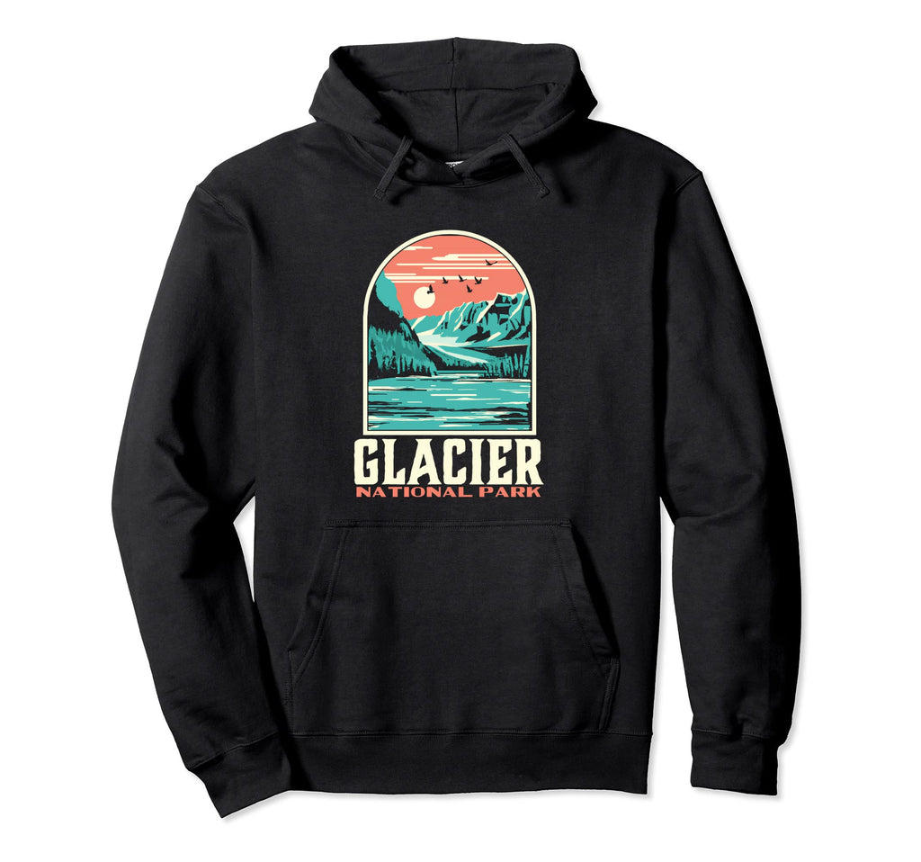 Glacier National Park Montana Hoodie - Custom Art Print Unisex - T-Shirt, Sweatshirt, Hoodie