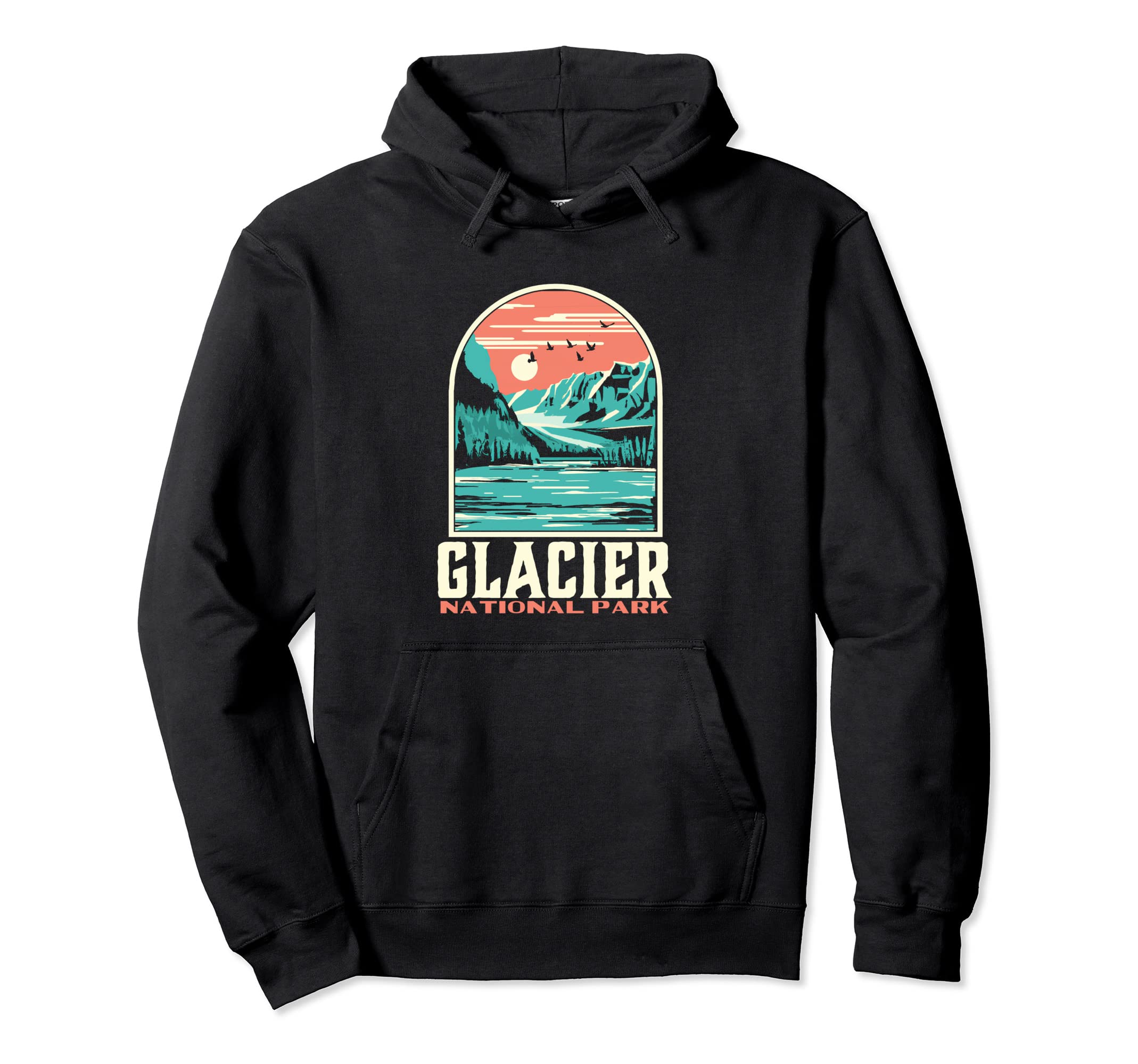 Glacier National Park Montana Hoodie - Custom Art Print Unisex - T-Shirt, Sweatshirt, Hoodie