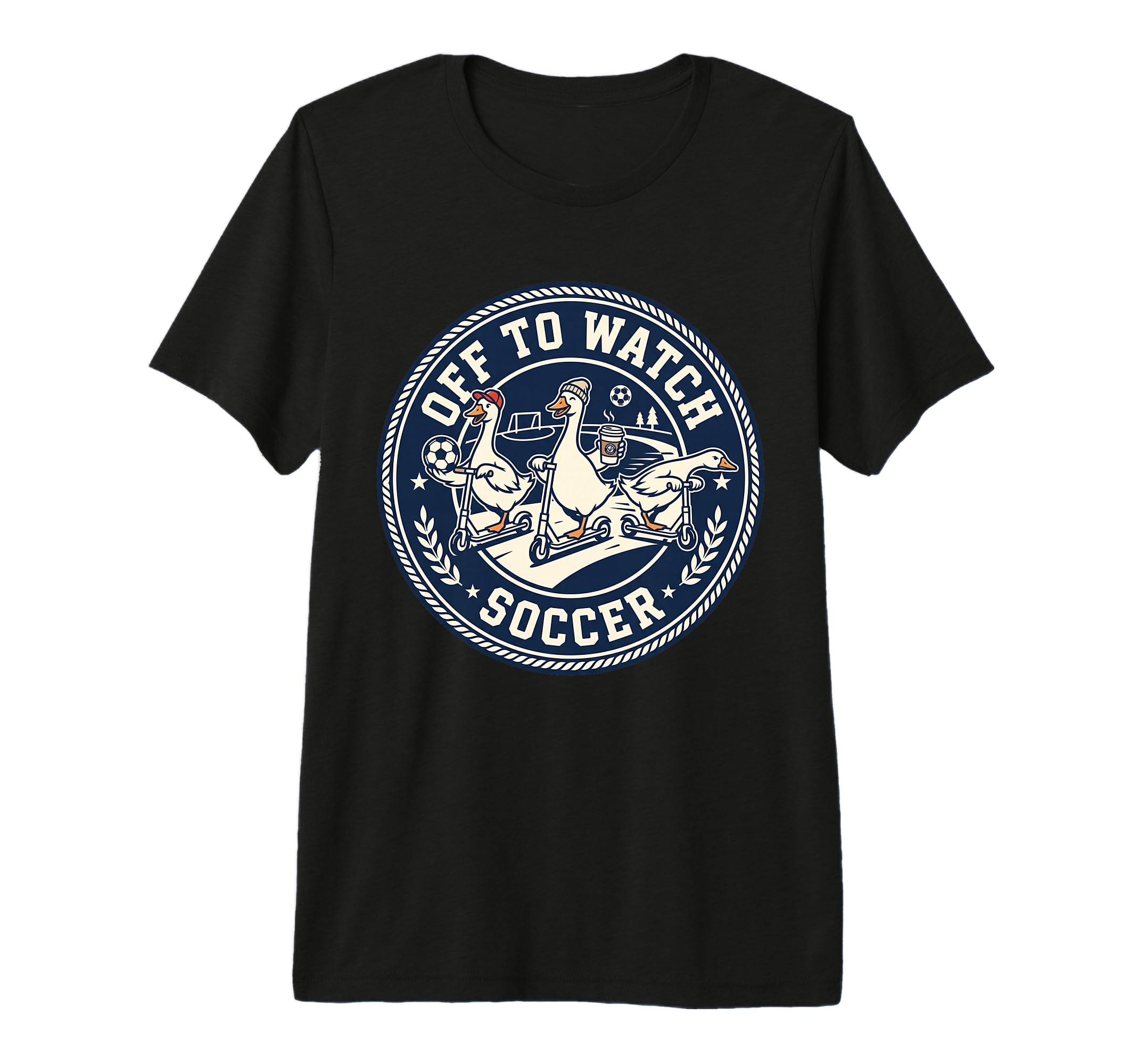 Off To Watch Soccer Silly Goose Funny T-Shirt - Graphic Print for Adults - T-Shirt, Sweatshirt, Hoodie